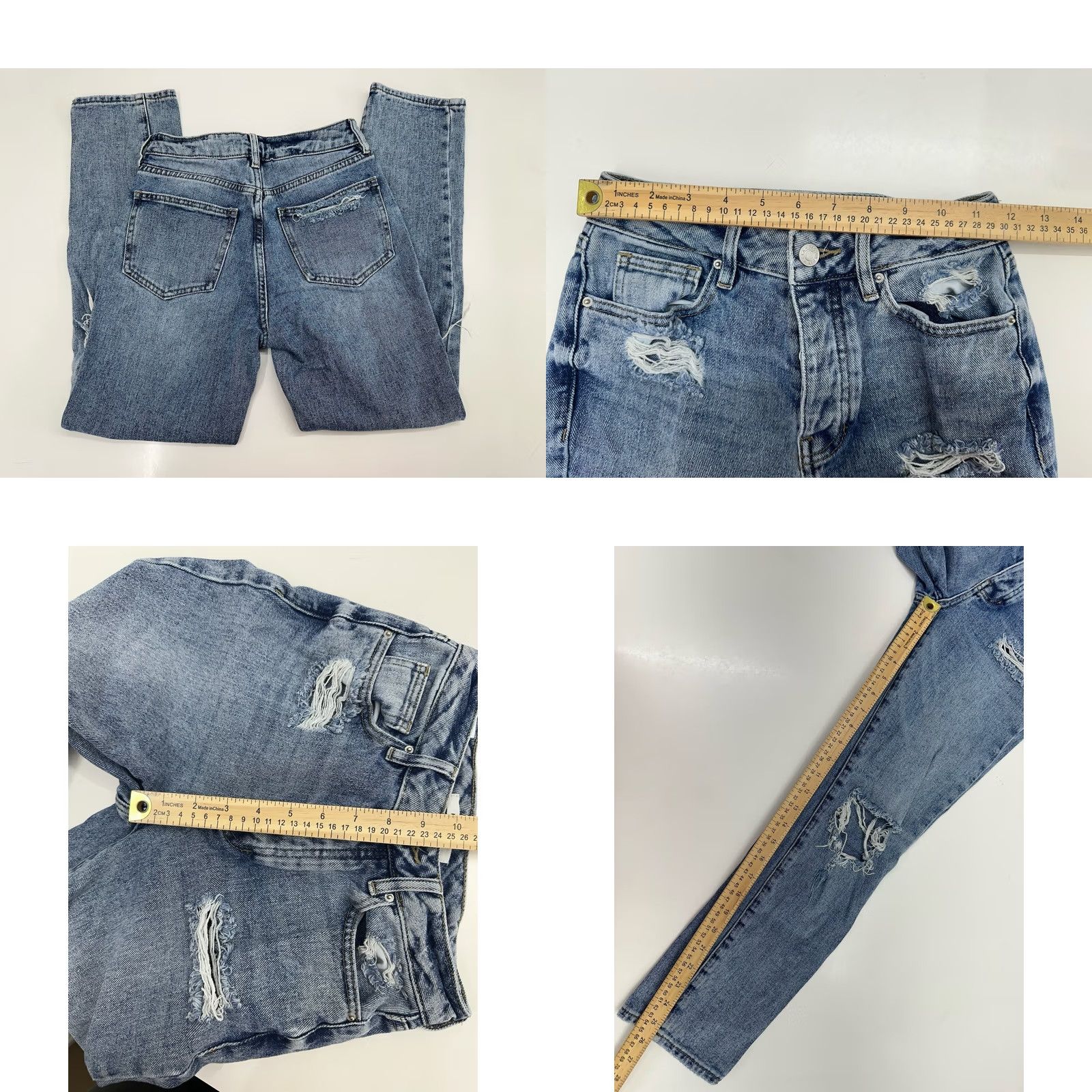 Pacsun Pacsun Womens Jeans Size 23 Mom Jean Distressed Denim Button Up Jeans Size 40" / US 18 - 8 Thumbnail