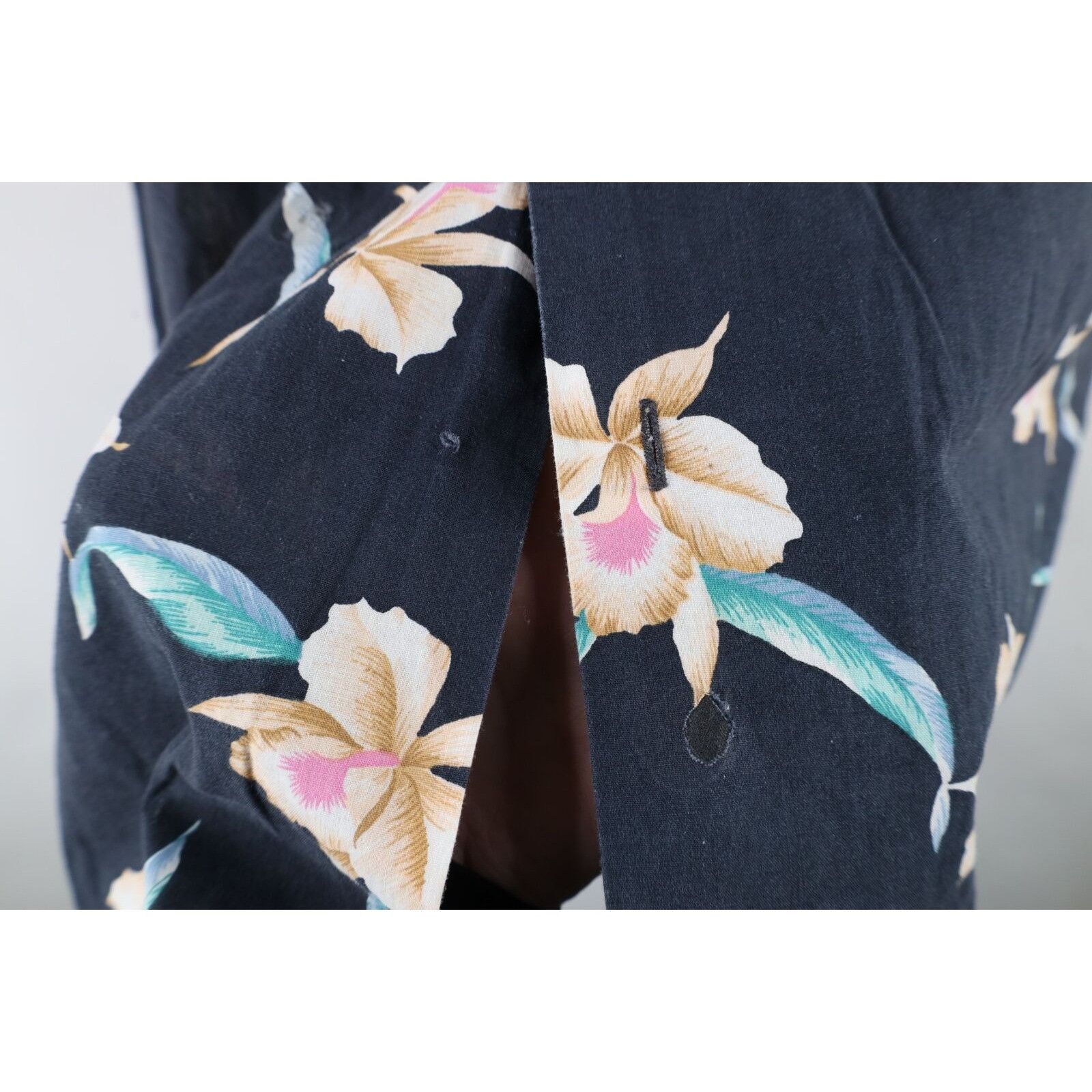 Lands' End × Vintage Vintage 90s Lands End Flower Camp Hawaiian Button Shirt Size US XL / EU 56 / 4 - 4 Thumbnail