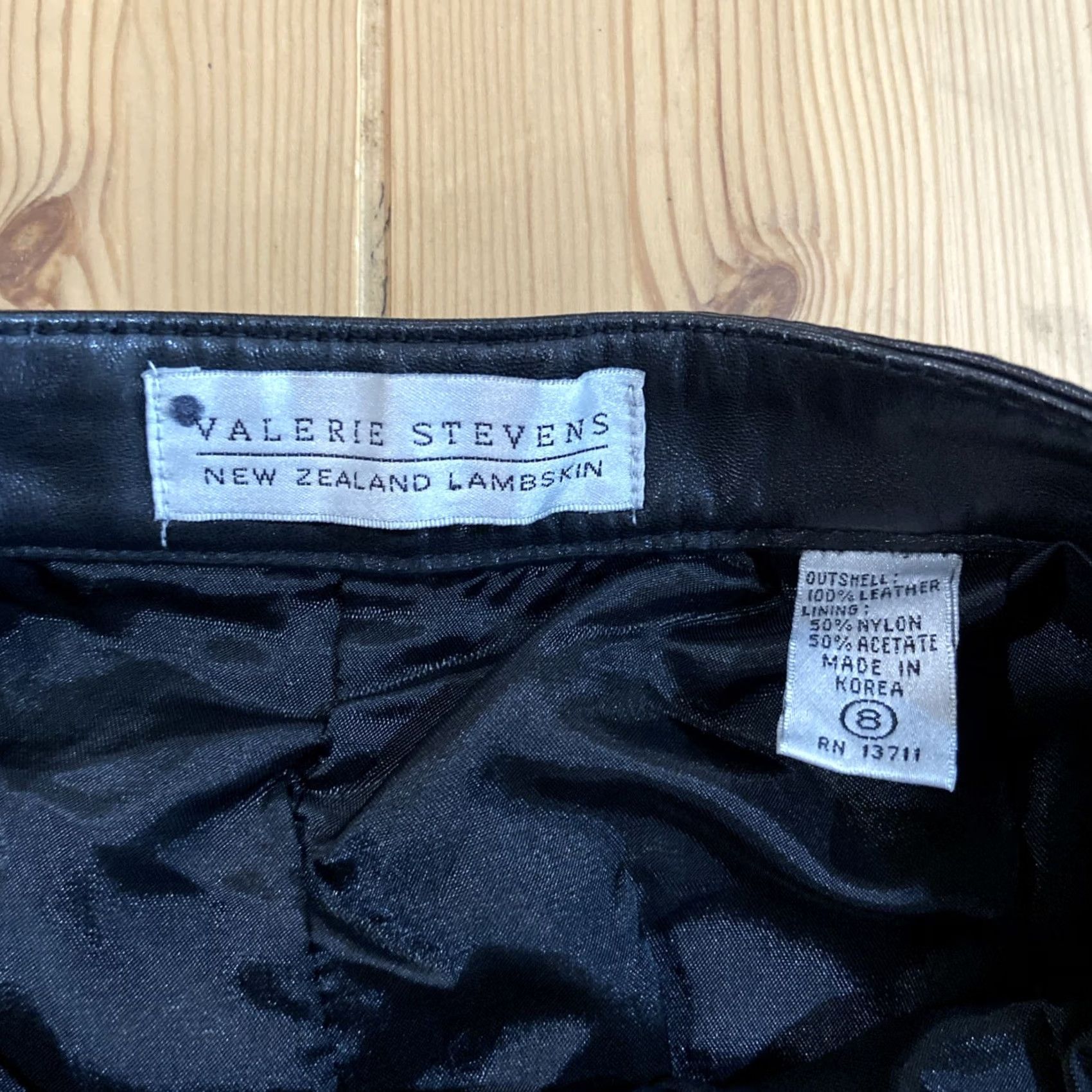 Vintage Valerie Stevens Leather Pants Women’s 8 Black Lined Straight Fit 90s Punk Biker Grunge Formal Workwear Size 30" / US 8 / IT 44 - 2 Thumbnail