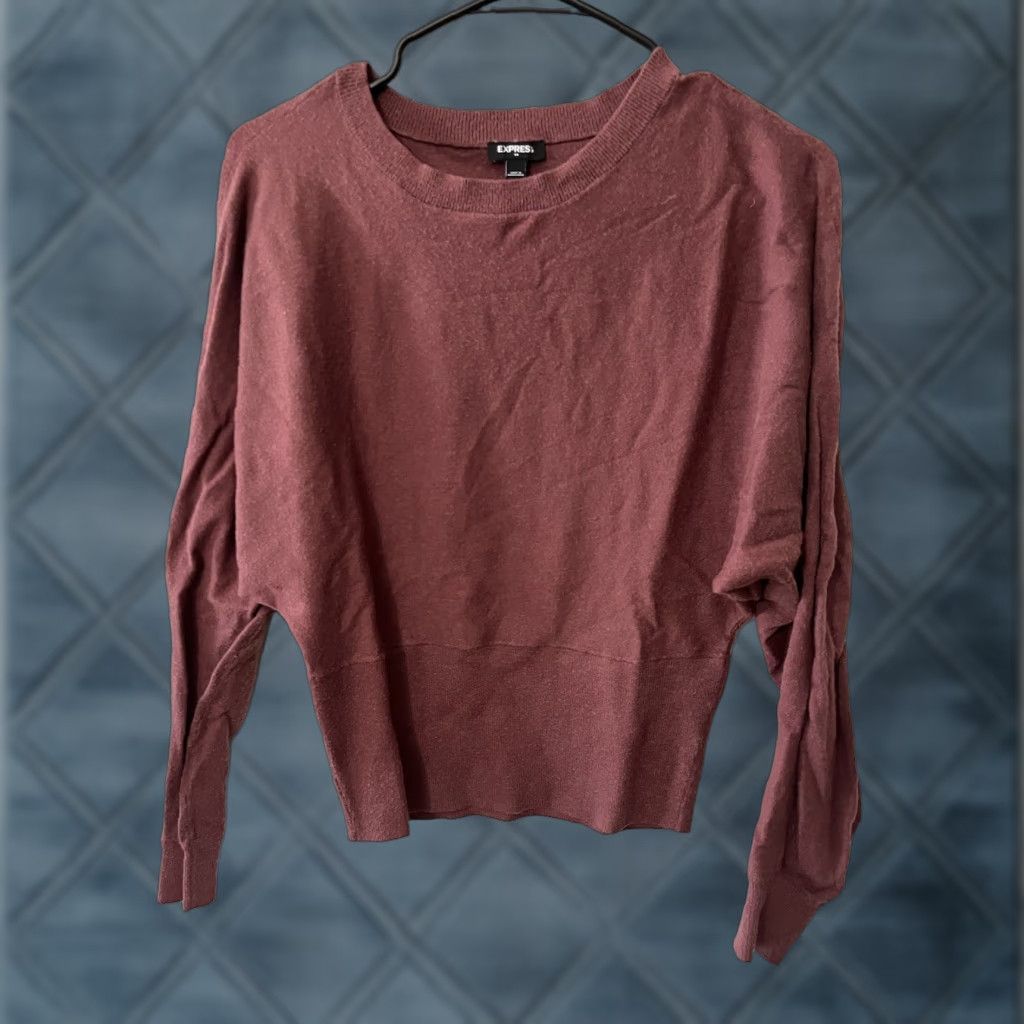 Express Express Burgundy Striped Long Sleeve Crew Neck Shirt Small 90s Mens Size US S / EU 44-46 / 1 - 1 Thumbnail