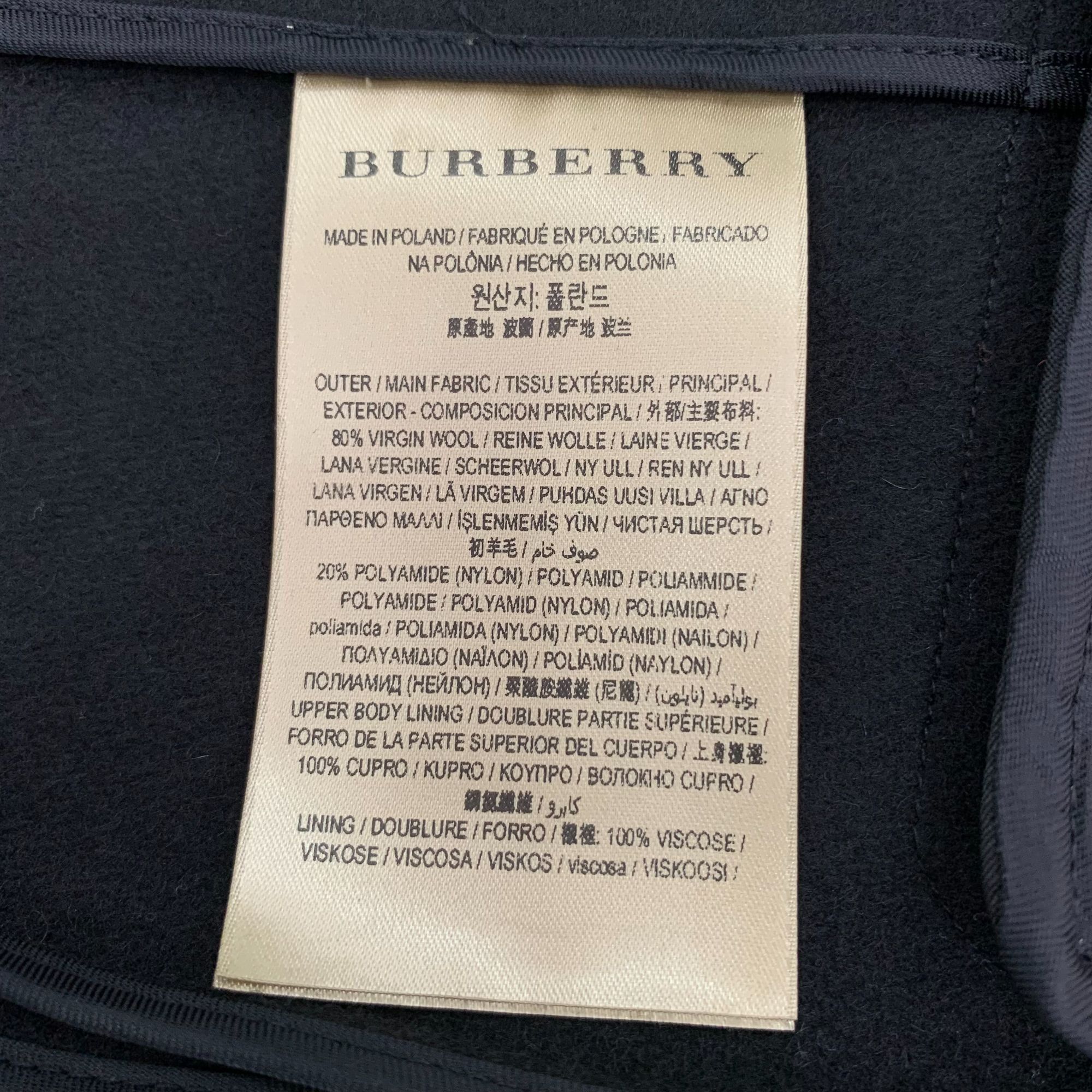 Burberry Burberry Womens Black Double-Breasted Wool Coat Size 4/6 New Size S / US 4 / IT 40 - 4 Thumbnail