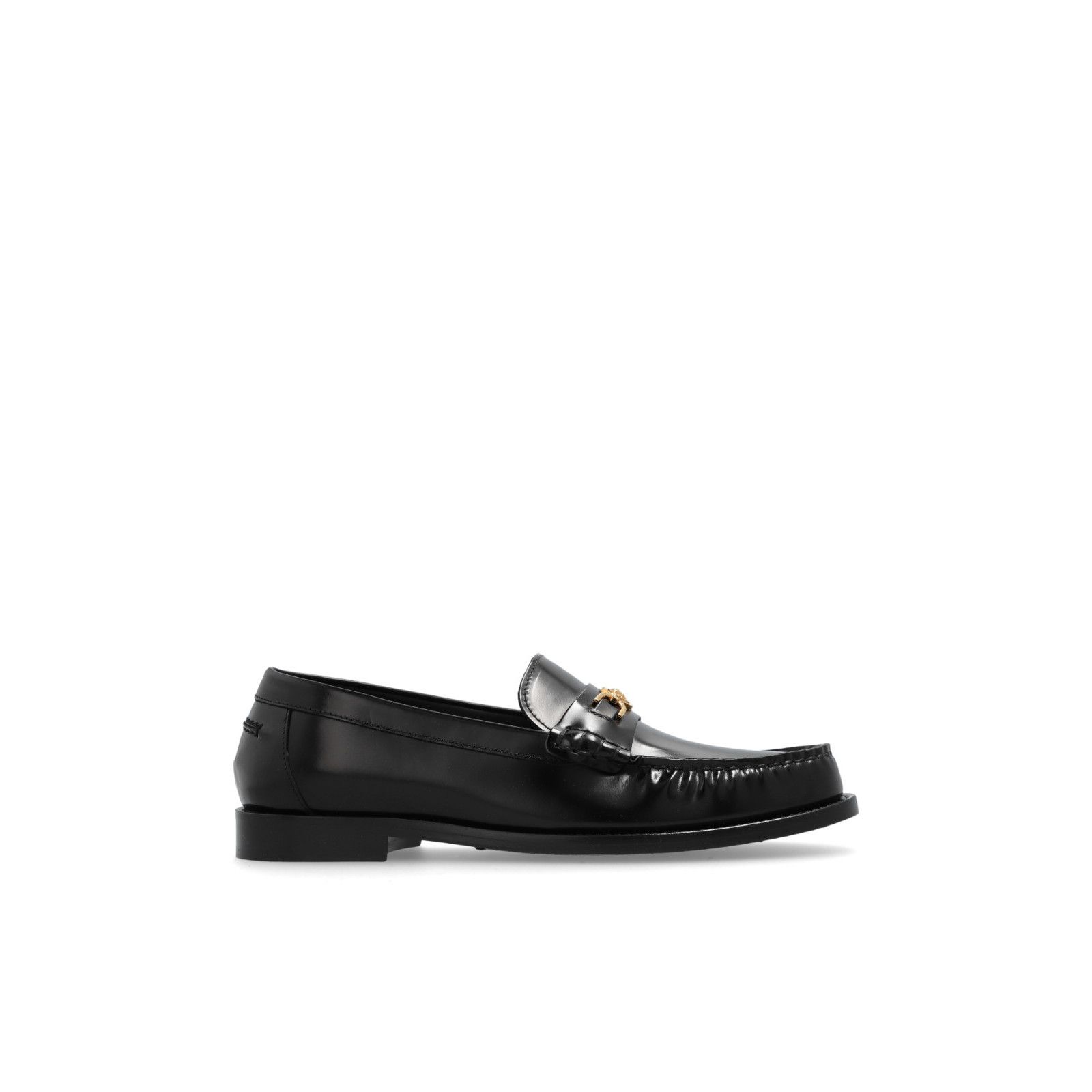 VERSACE Women's Black Leather Loafers New And Authentic (Wom