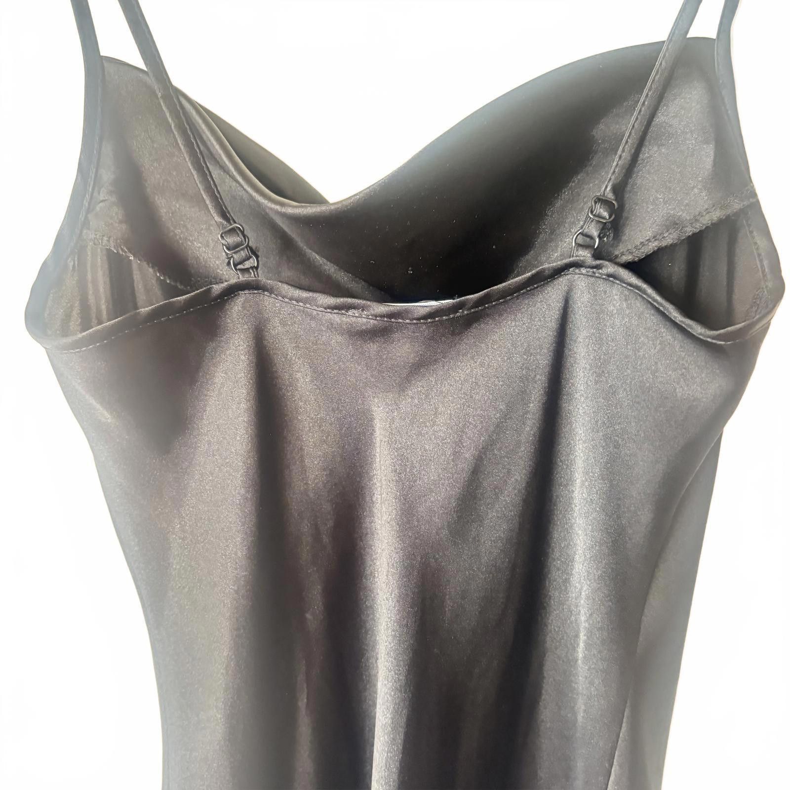 United Colors Of Benetton Bebe Black Satin Slip Dress Size XS / US 0-2 / IT 36-38 - 7 Thumbnail