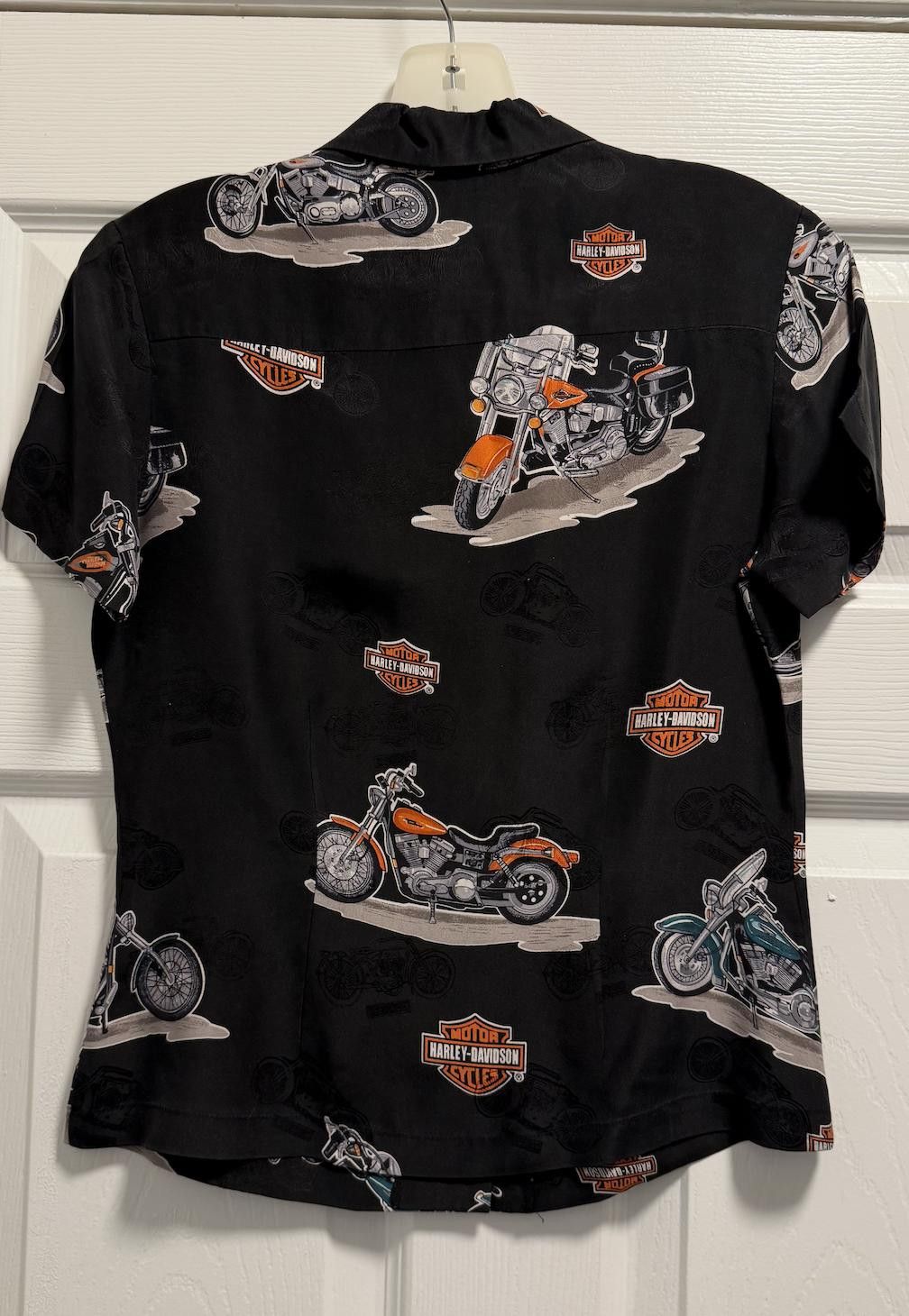 Harley Davidson Harley-Davidson 100% Silk Shirt XS – Vintage Biker Style Size XS / US 0-2 / IT 36-38 - 3 Thumbnail
