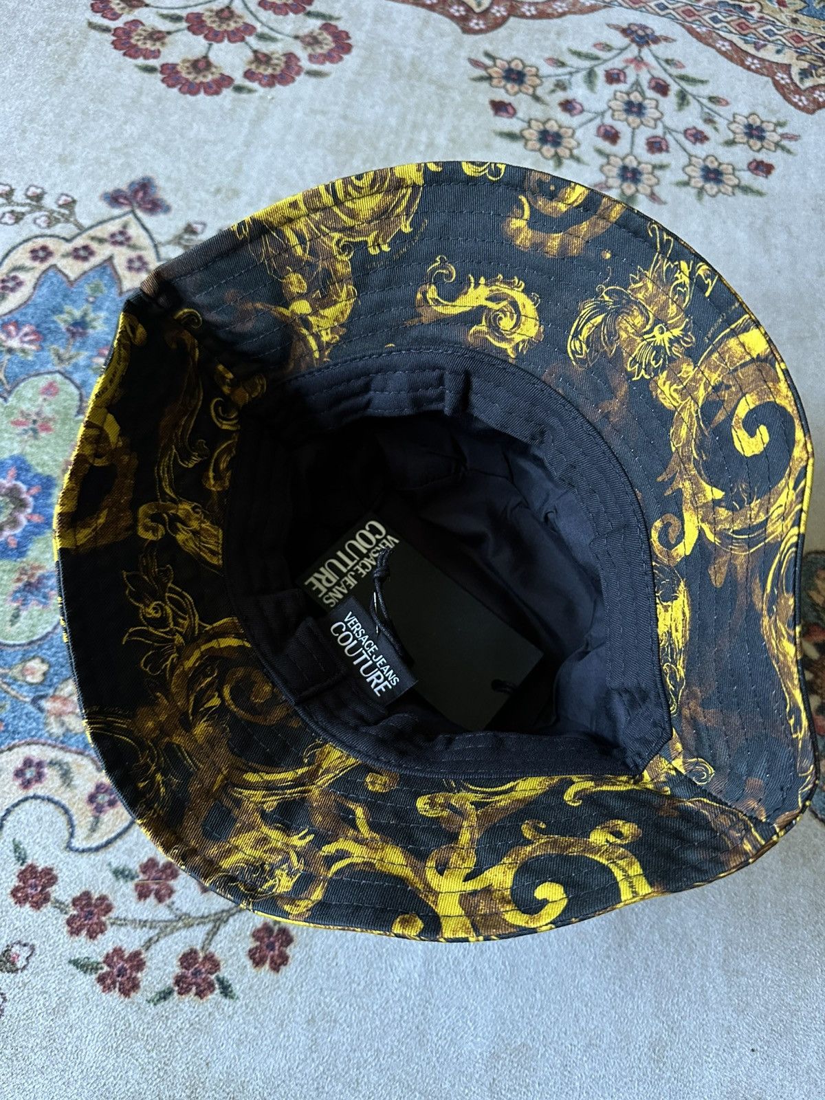 NEW VERSACE JEANS COUTURE “BAROCCO” BUCKLE HAT / PANAMA