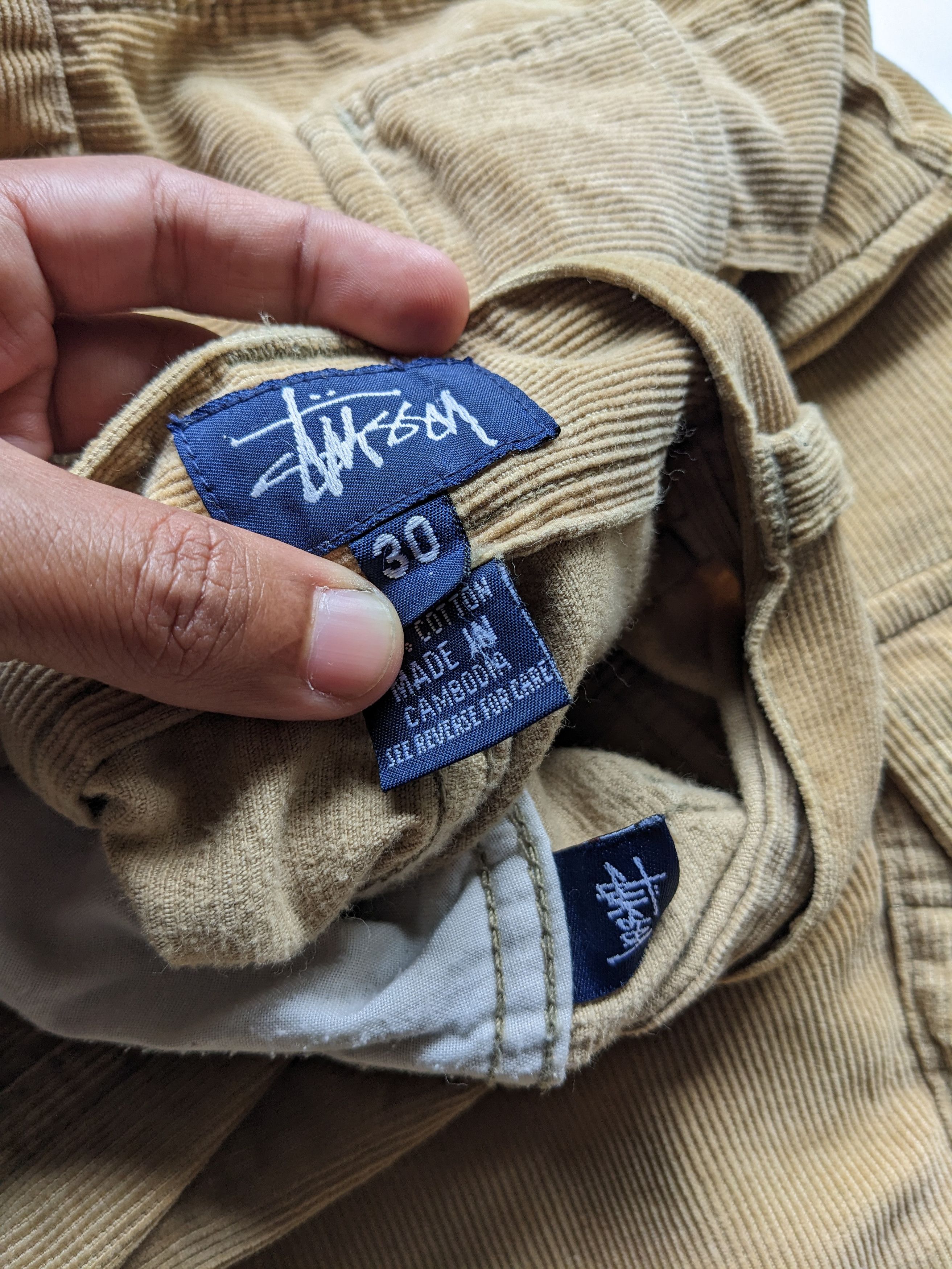 Stussy × Vintage Vintage Stussy wide leg parachute corduroy cargo Size US 31 - 9 Thumbnail