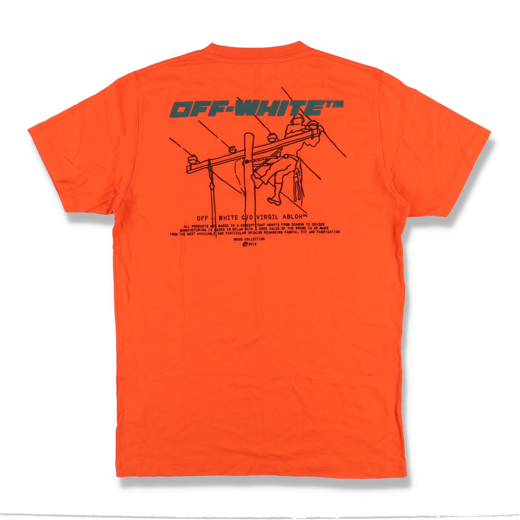 Off-White Orange Trellis Worker Logo T-shirt Size US XL / EU 56 / 4 - 1 Thumbnail