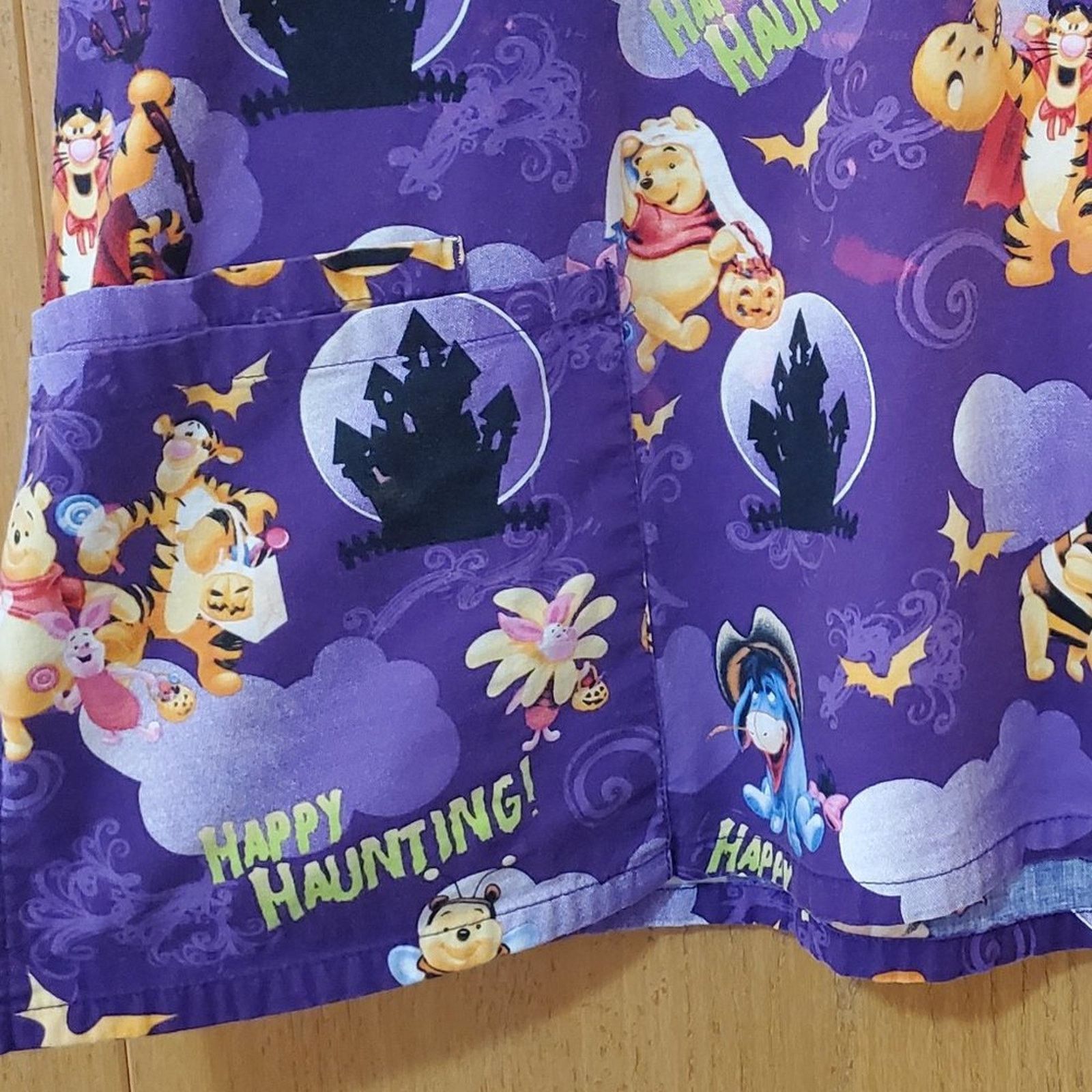 Disney Disney Winnie the Pooh Halloween Scrubs Top - Purple, V-Neck Size L / US 10 / IT 46 - 7 Thumbnail