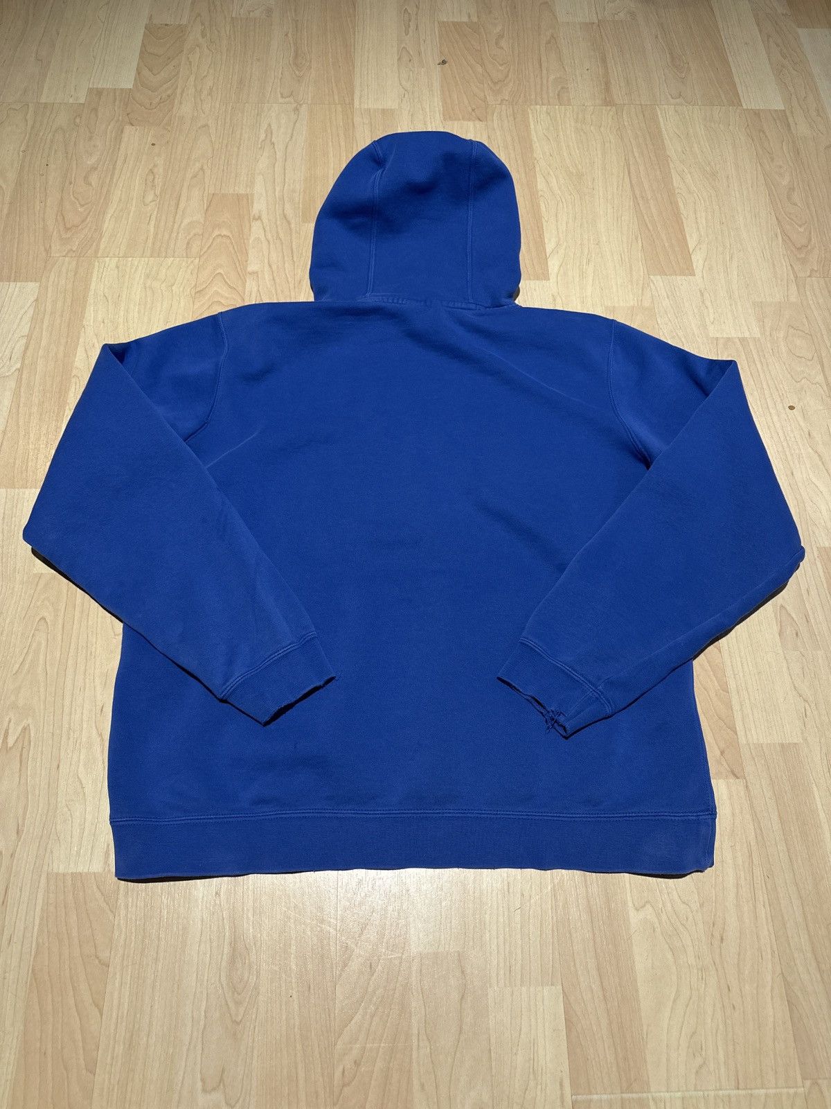Nike × Vintage Vintage 90s Y2k Center Swoosh Embroidered Blue Hoodie Large Size US L / EU 52-54 / 3 - 3 Thumbnail