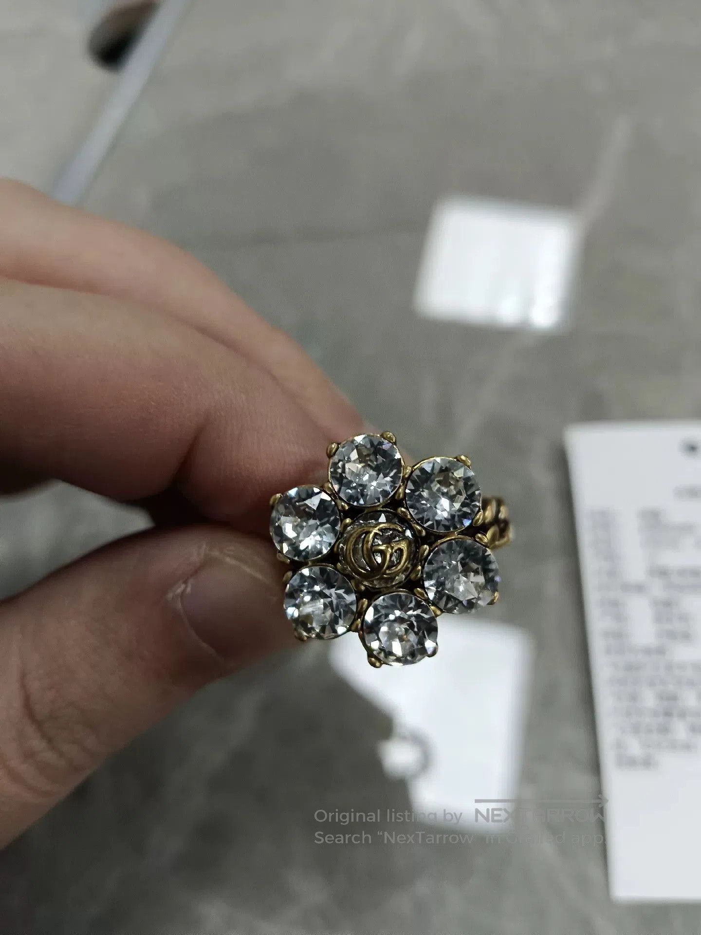 Gucci Gucci Diamond Floral Ring Size 16. Size ONE SIZE - 3 Thumbnail