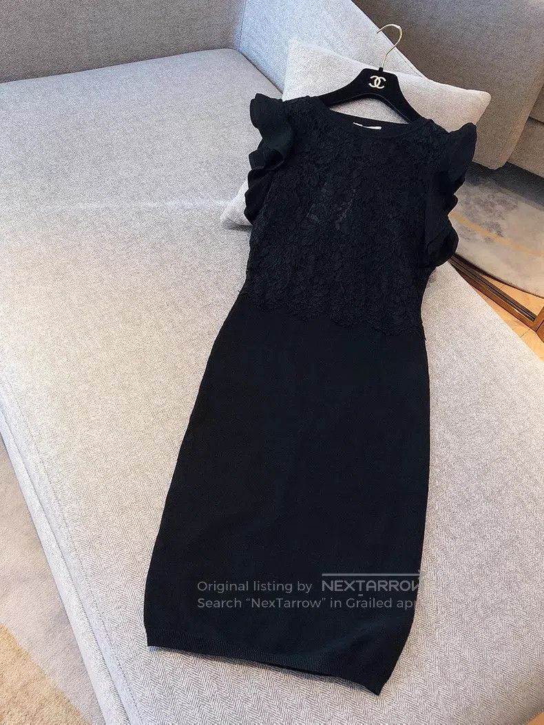 Valentino Valentino Lace + knitted panels Vest dress Size S / US 4 / IT 40 - 1 Thumbnail
