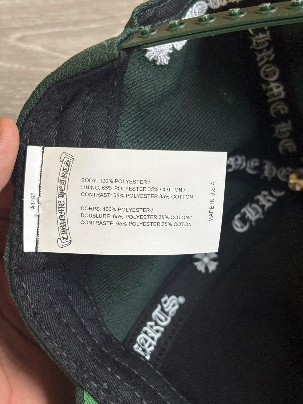 Chrome Hearts Chrome Hearts CH Baseball Cap Green/White Snapback Hat Size ONE SIZE - 6 Thumbnail