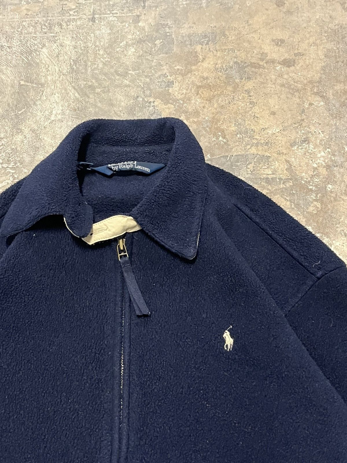 Polo Ralph Lauren vintage fleece navy and cream color