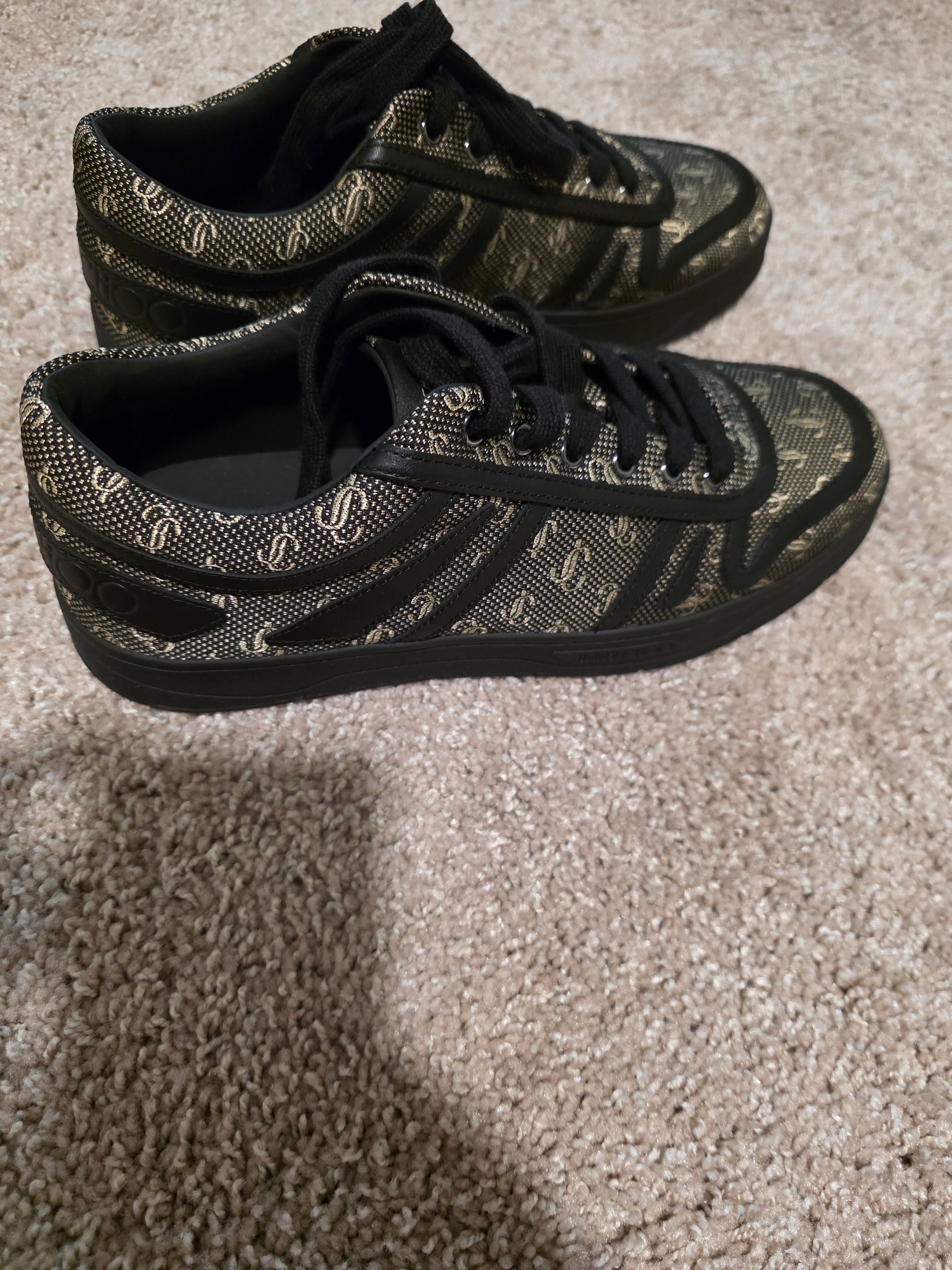 Jimmy Choo Jimmy Choo: Black/Gold Monogram Sneakers (BRAND NEW) Size US 9 / EU 42 - 7 Thumbnail