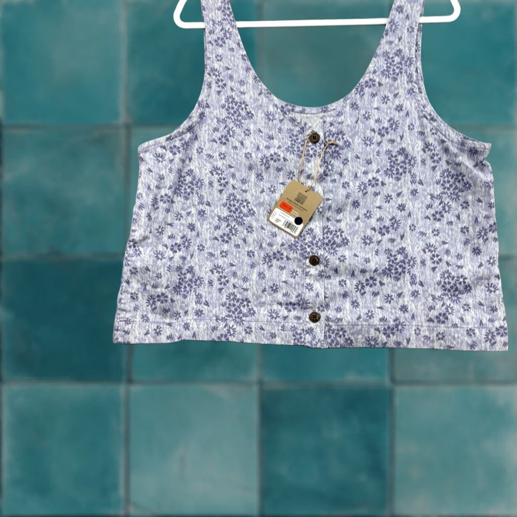 Patagonia Patagonia Women's Garden Island Top Purple L NEW Sleeveless V-Neck Tank Casual Floral Solstice Elements: Breathable Lightweight Easy Care Size L / US 10 / IT 46 - 1 Thumbnail