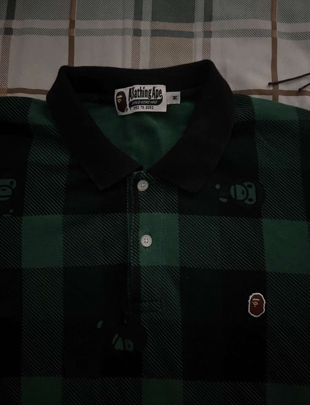 Bape BAPE OG Nigo era green plaid camo polo Size US M / EU 48-50 / 2 - 2 Thumbnail
