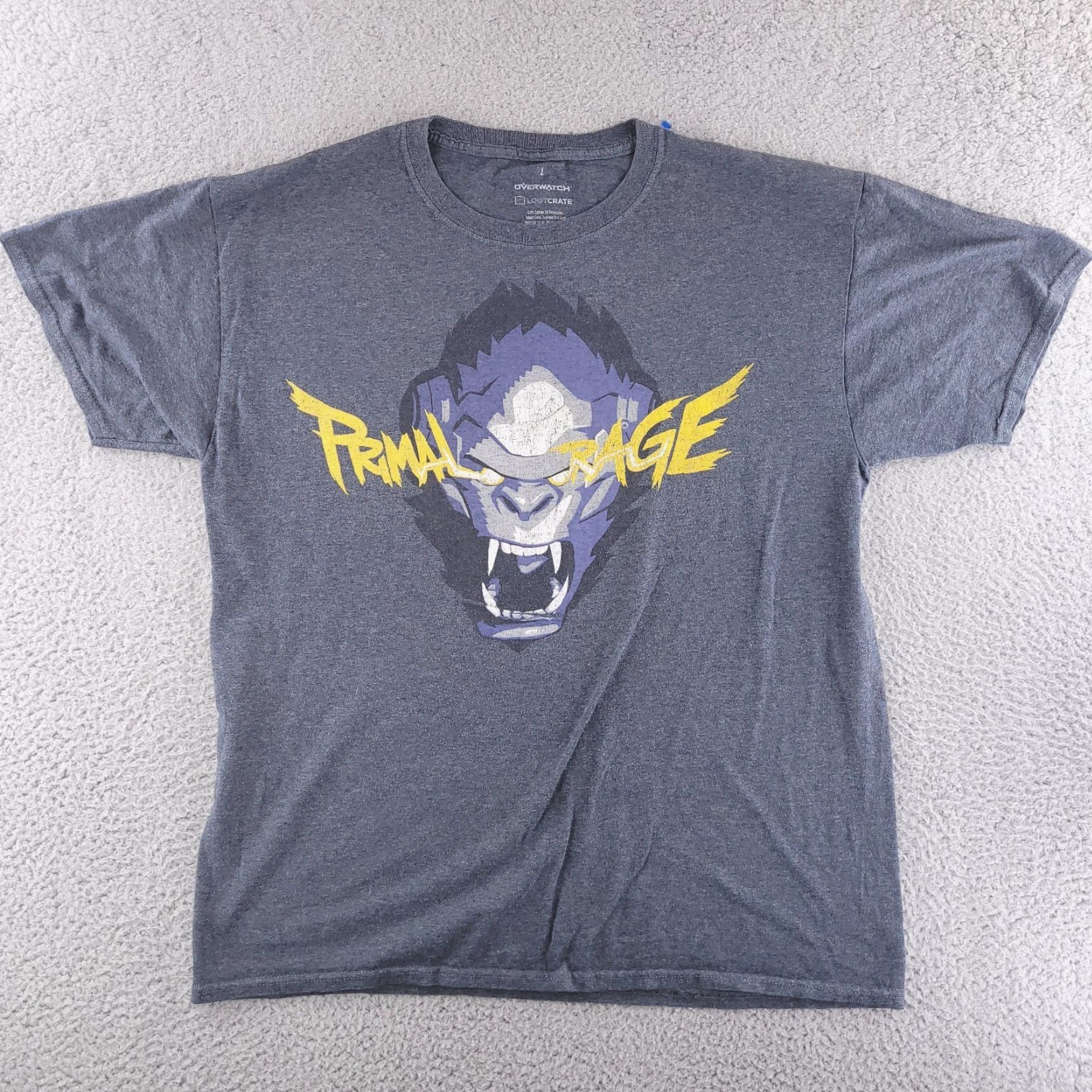 Vintage Loot Crate Shirt Mens Large Gray Overwatch Winston Primal Rage T-Shirt Size US L / EU 52-54 / 3 - 2 Thumbnail