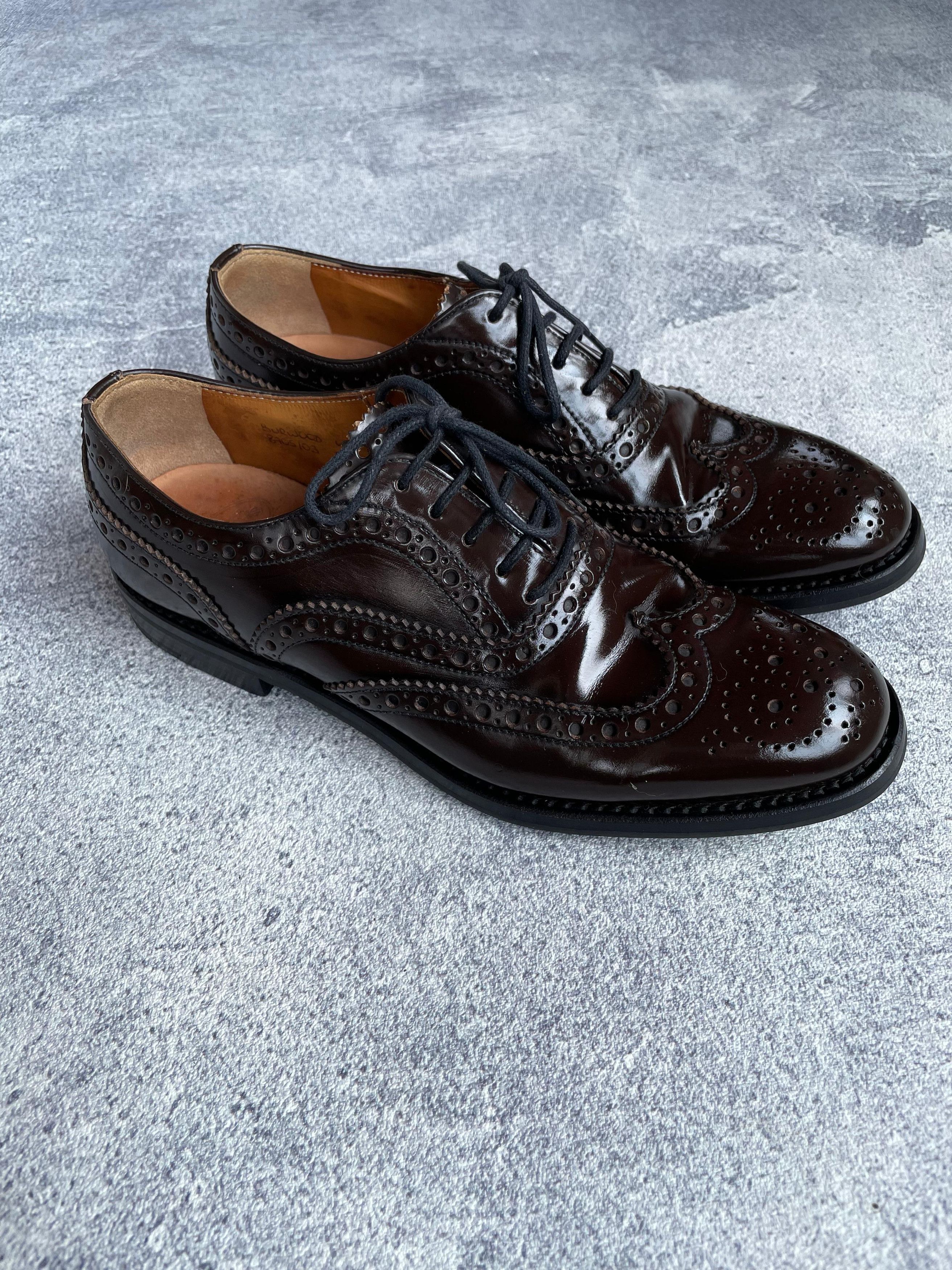 image of Churchs Burwood Wg Oxford Brogues Shoes in Dark Brown, Women's (Size 6.5)