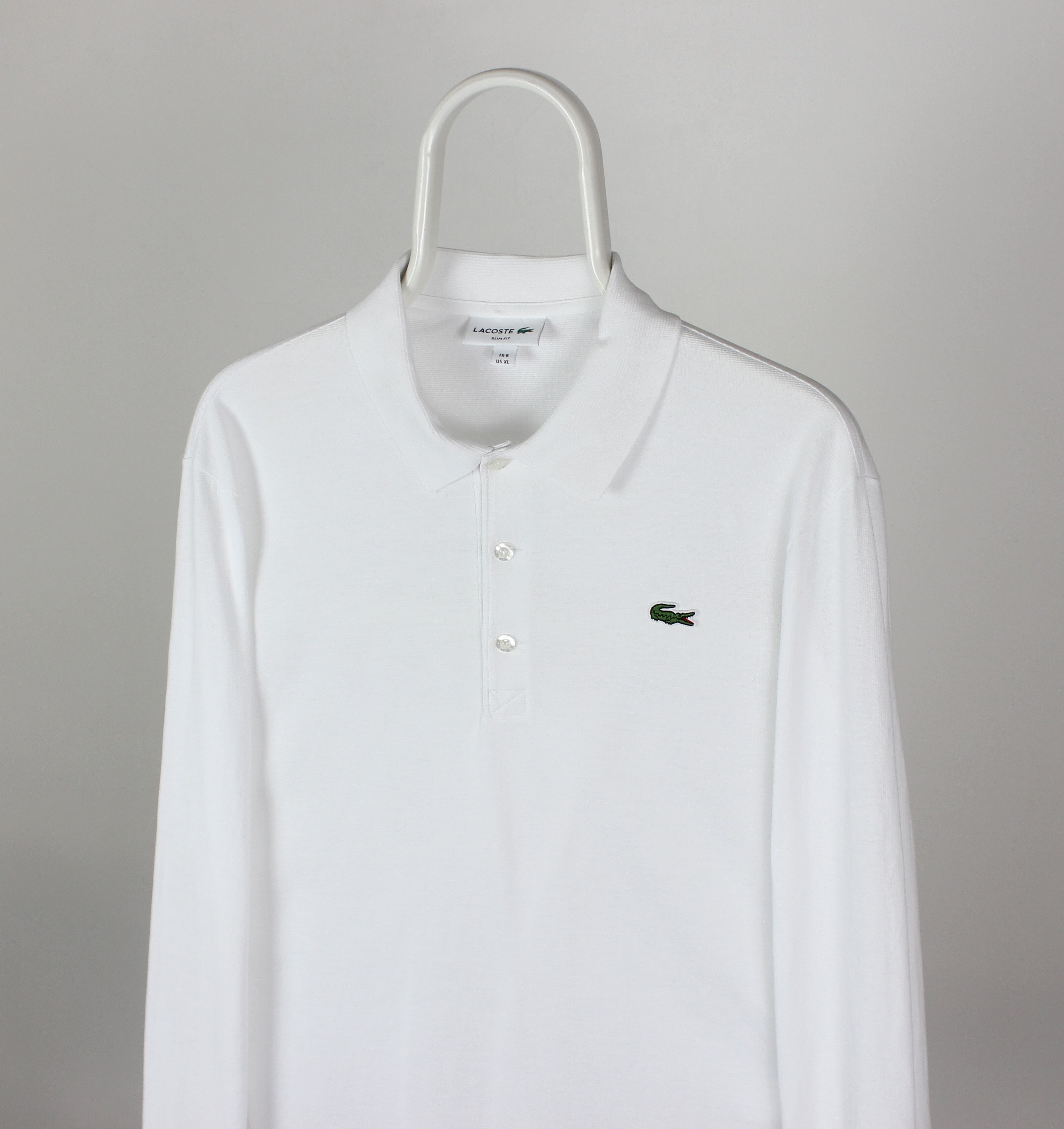 Lacoste Lacoste long sleeve men polo shirt L XL white Size US XL / EU 56 / 4 - 1 Thumbnail