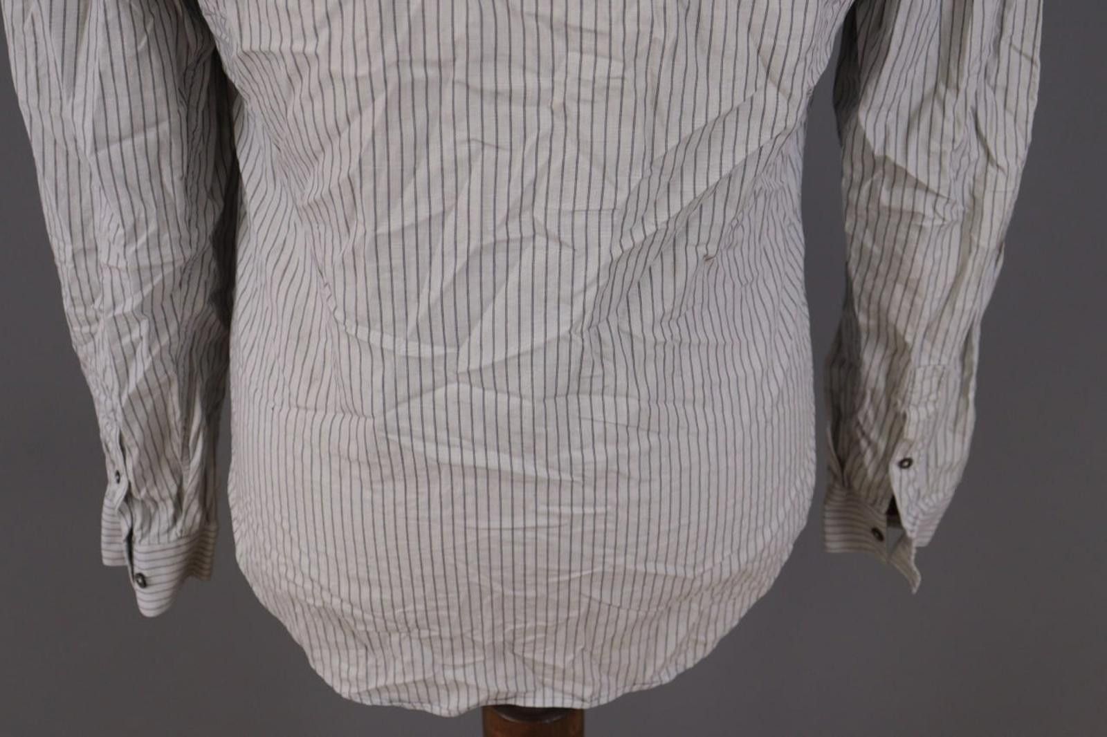 Designer Burberry London Gray Striped Button Down Shirt Size 39 Size US M / EU 48-50 / 2 - 8 Thumbnail