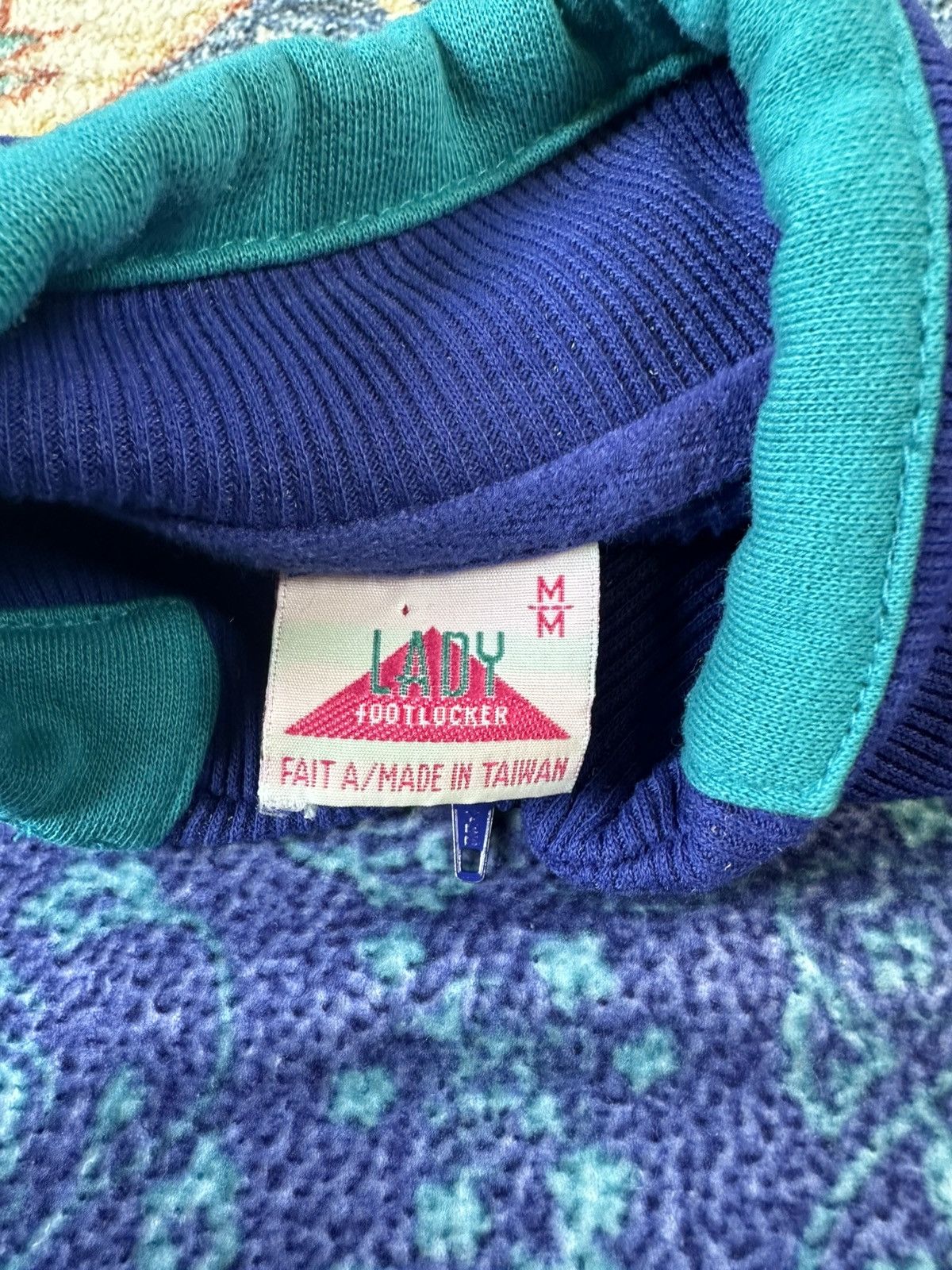 Foot Locker × Vintage Vintage Foot Locker Floral 1/4 Zip-up Sweatshirt Medium Size M / US 6-8 / IT 42-44 - 3 Thumbnail