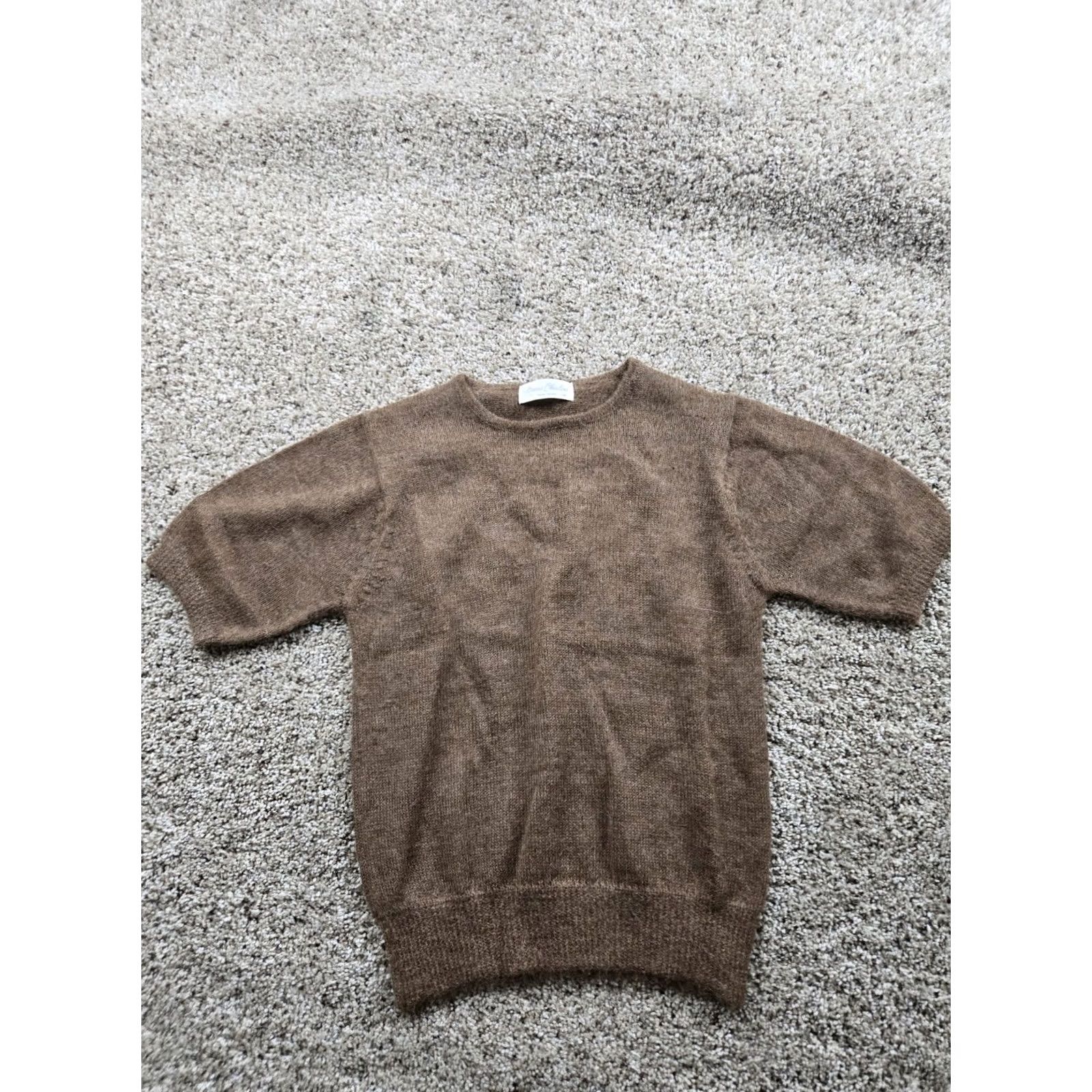 Vintage VINTAGE Marisa Christina Sweater Shirt Womens Brown Medium Pullover Crew Neck Short Sleeve Knit Cap Sleeve Size M / US 6-8 / IT 42-44 - 2 Thumbnail