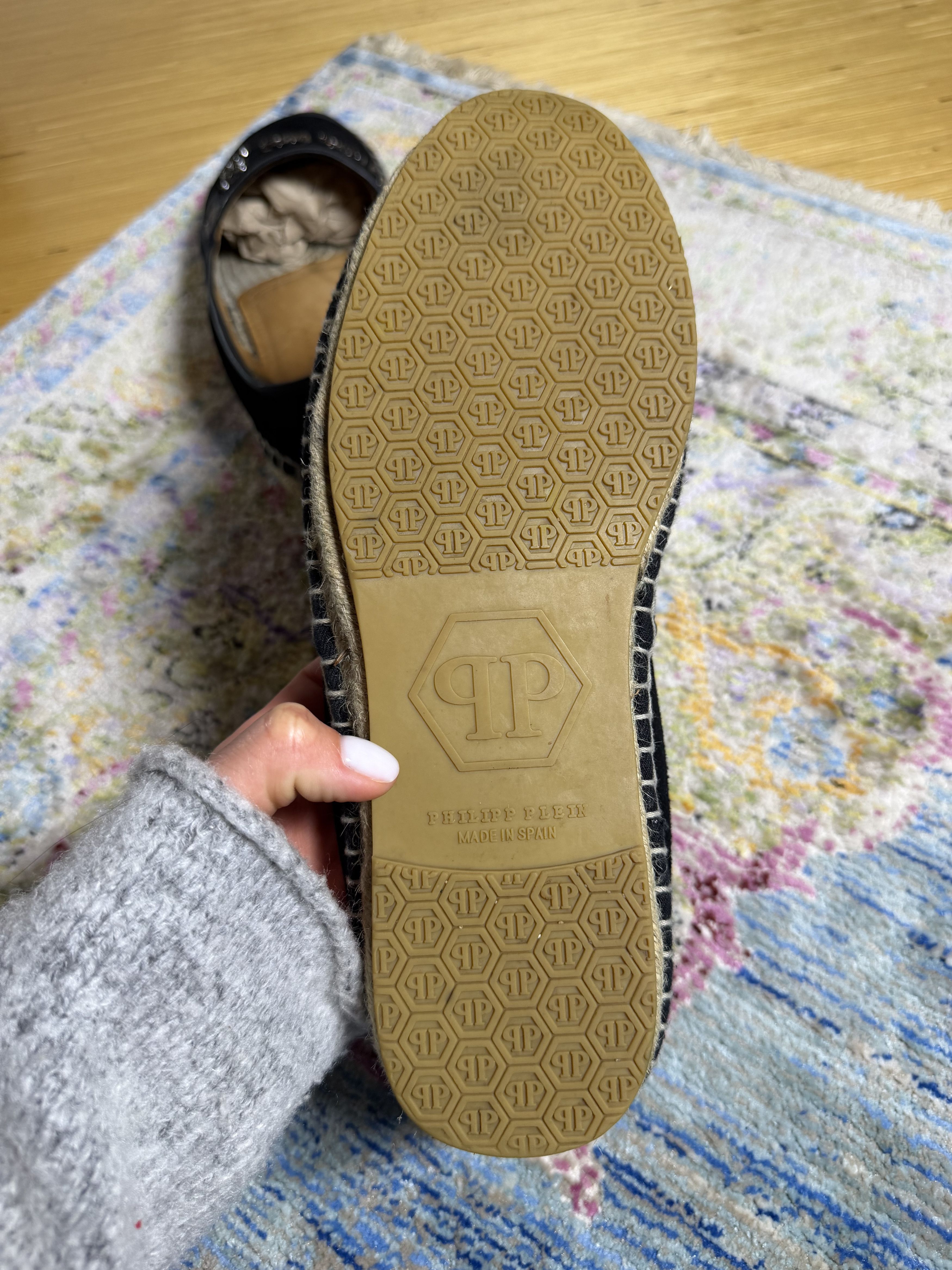 Philipp Plein Philipp Plein Leather Black Espadrillas Size US 10 / EU 43 - 11 Thumbnail