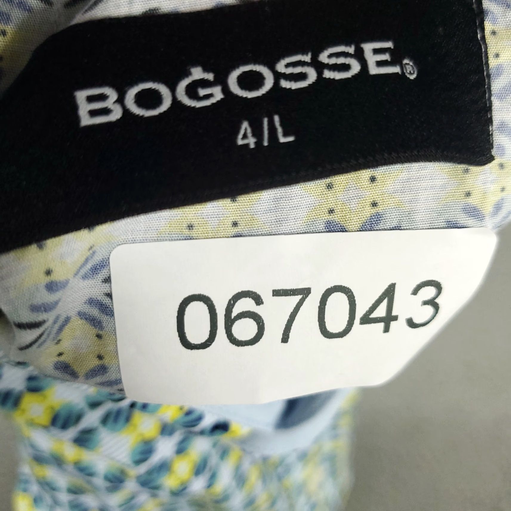 Vintage Bogosse Shirt Mens L Blue Yellow Geometric Button Up Short Sleeve Size US L / EU 52-54 / 3 - 6 Thumbnail