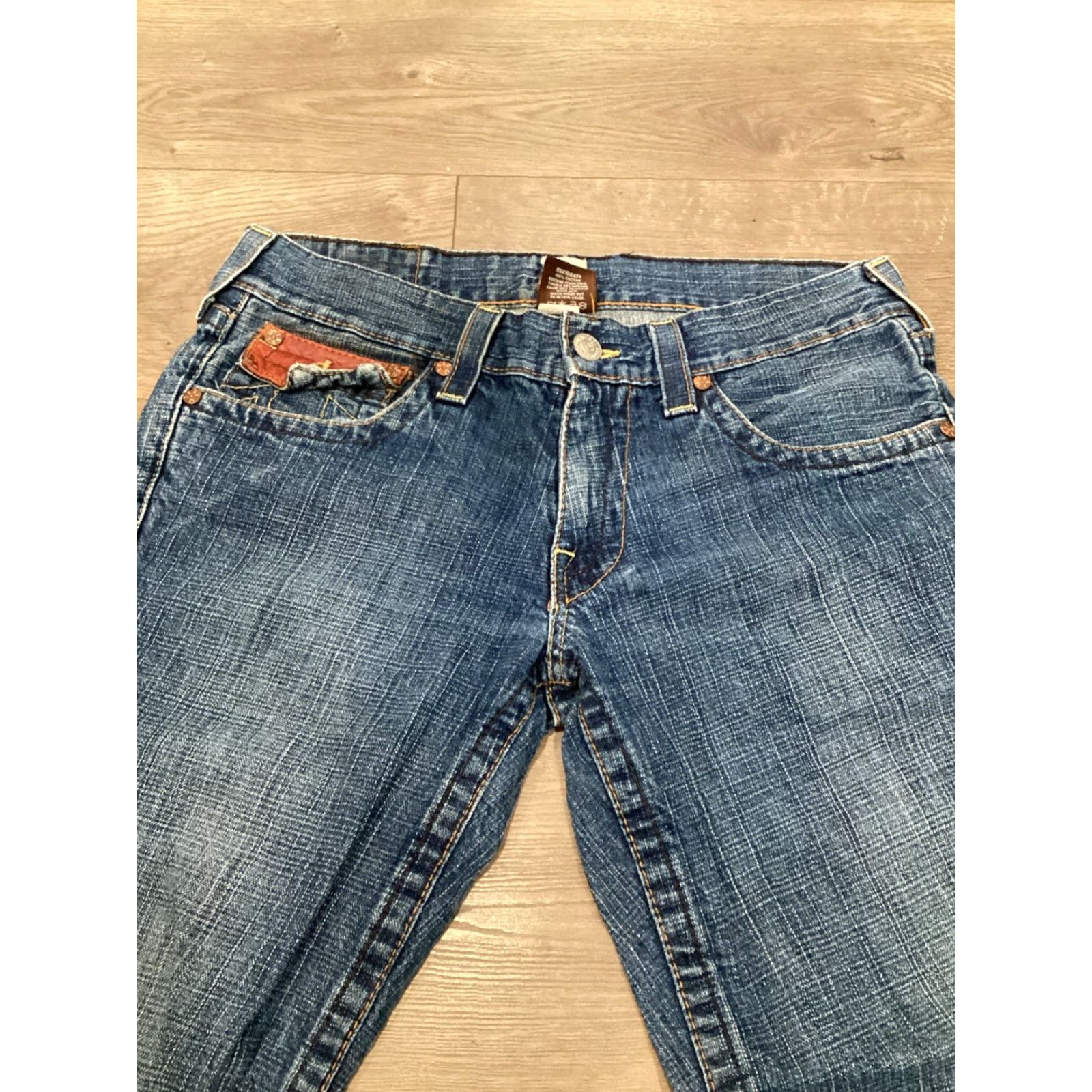 True Religion True Religion World Tour Men's Flared Jeans Size 33 Blue Cotton Distressed Size US 33 - 4 Thumbnail