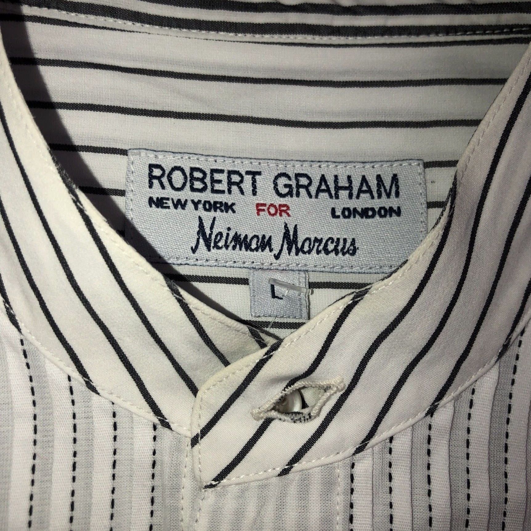 Robert Graham Robert Graham Shirt Mens L White Striped Dress Size 42R - 3 Thumbnail