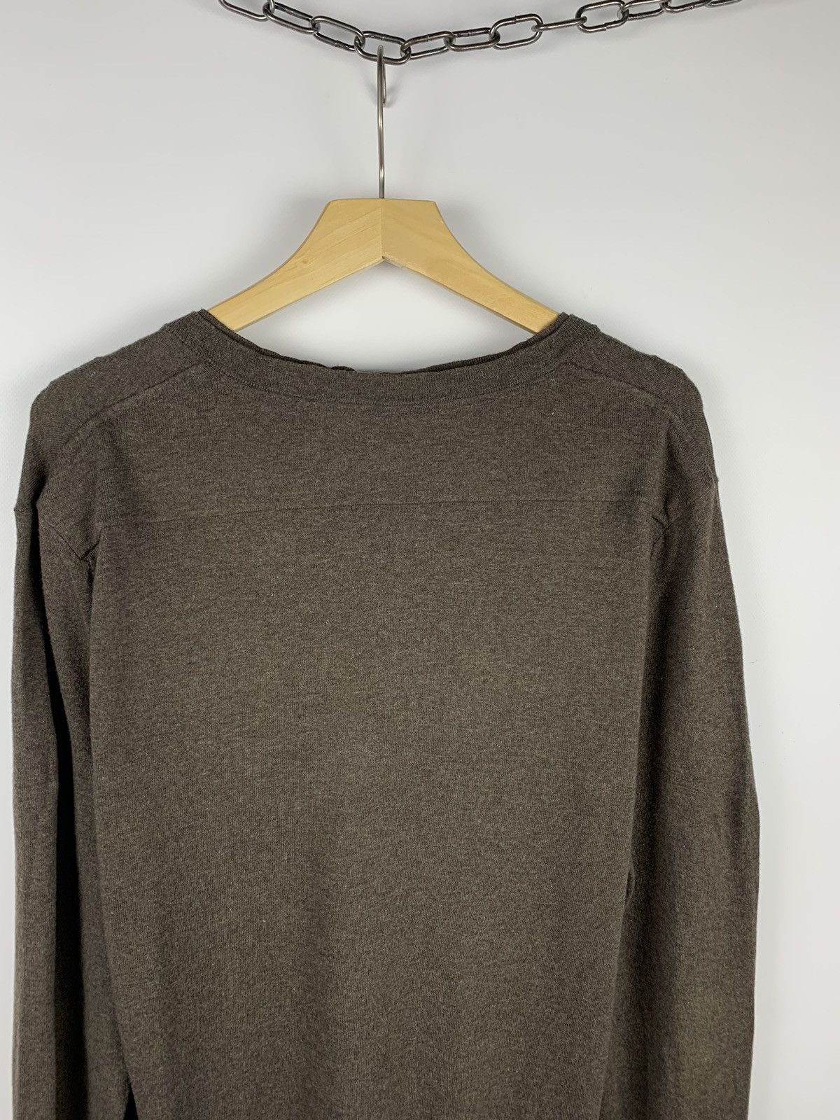 Allsaints Allsaints Mitaka V Neck Sweater Brown Cotton/Cashmere Luxury Size US L / EU 52-54 / 3 - 8 Thumbnail