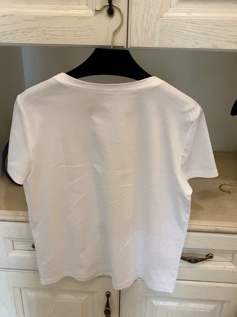 Chanel Classic White TShirt with Rhinestone Detail -2505 Size US M / EU 48-50 / 2 - 3 Thumbnail