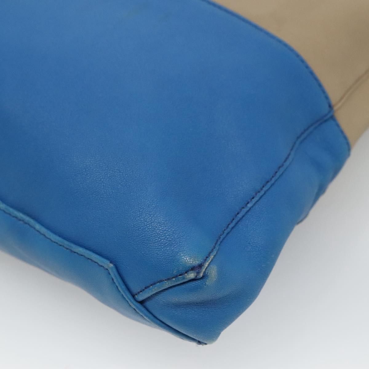 Celine CELINE Shoulder Bag Leather Beige Gold Blue Size ONE SIZE - 16 Thumbnail