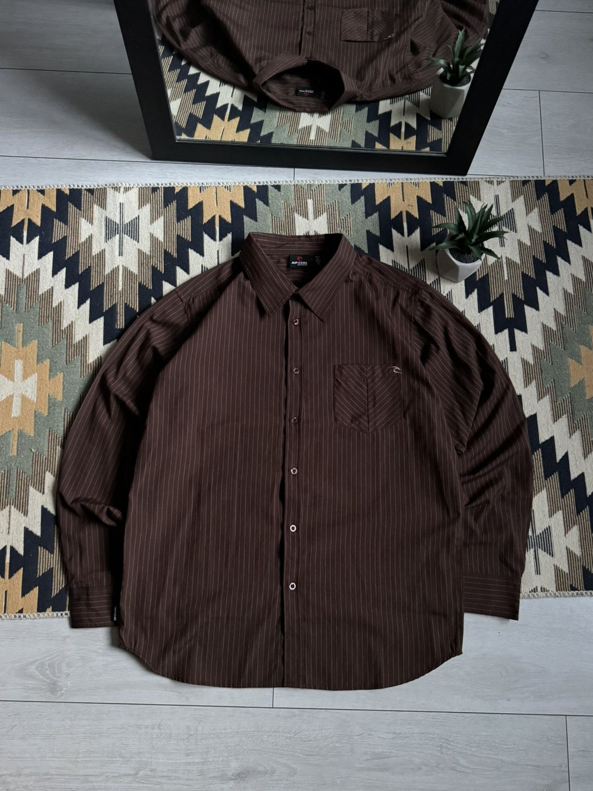 Rip Curl Vintage Rip Curl Hype Brown Stripped Button Up Shirt Size US M / EU 48-50 / 2 - 1 Thumbnail