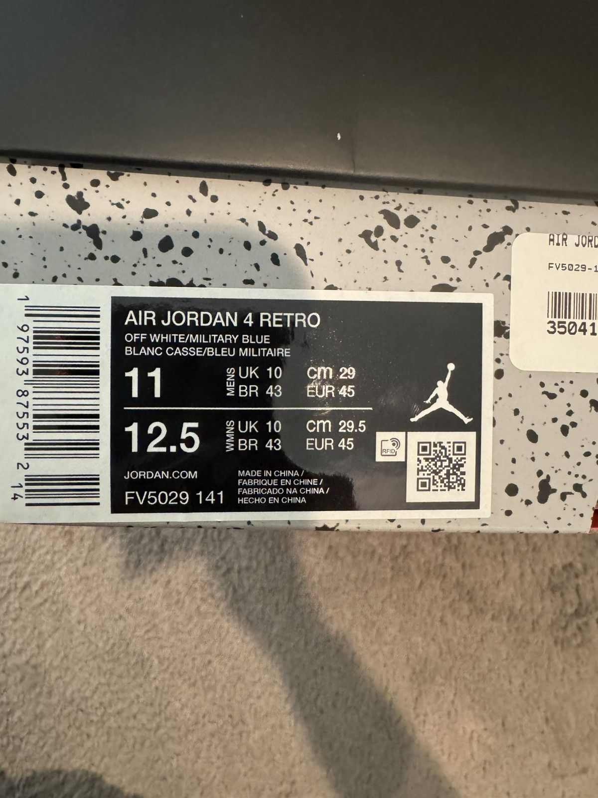 Jordan Brand Air Jordan 4 Retro Military Blue Size US 11 / EU 44 - 8 Thumbnail