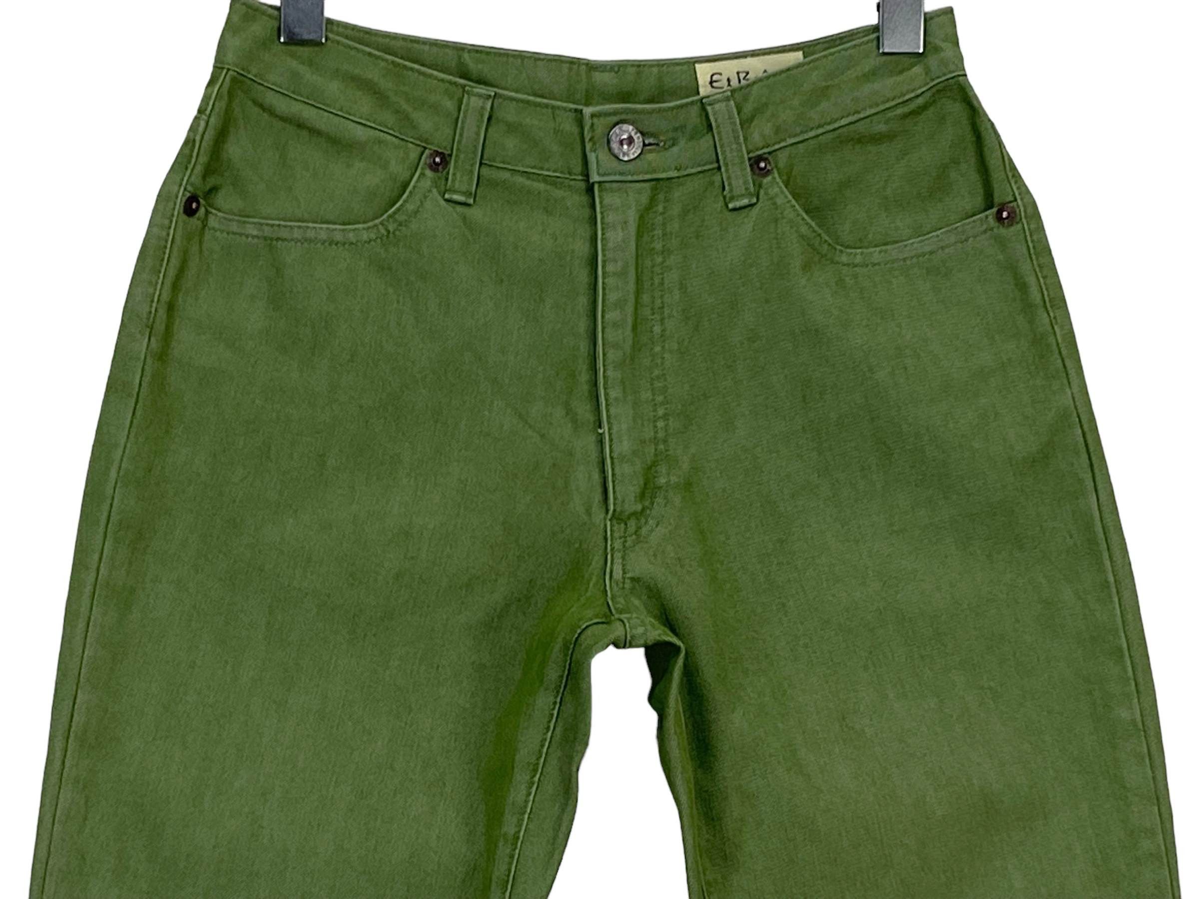 Japanese Brand Et Boîte Olive Green Straight-Leg Jeans Size 28" / US 6 / IT 42 - 3 Thumbnail