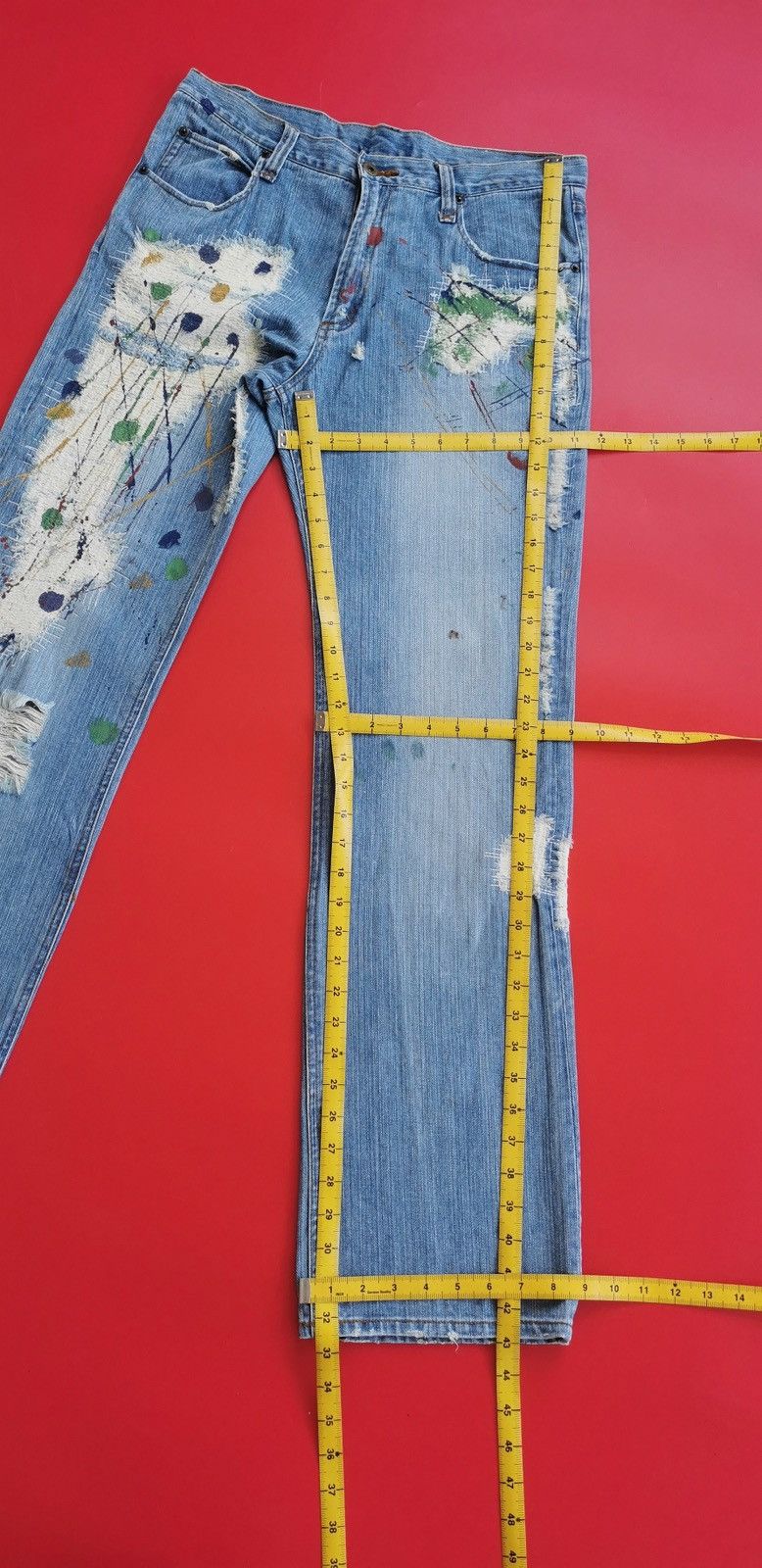 Arts & Science Boro Paint Splatter Dots G-Land Edge Denim Jeans Size US 32 / EU 48 - 13 Thumbnail