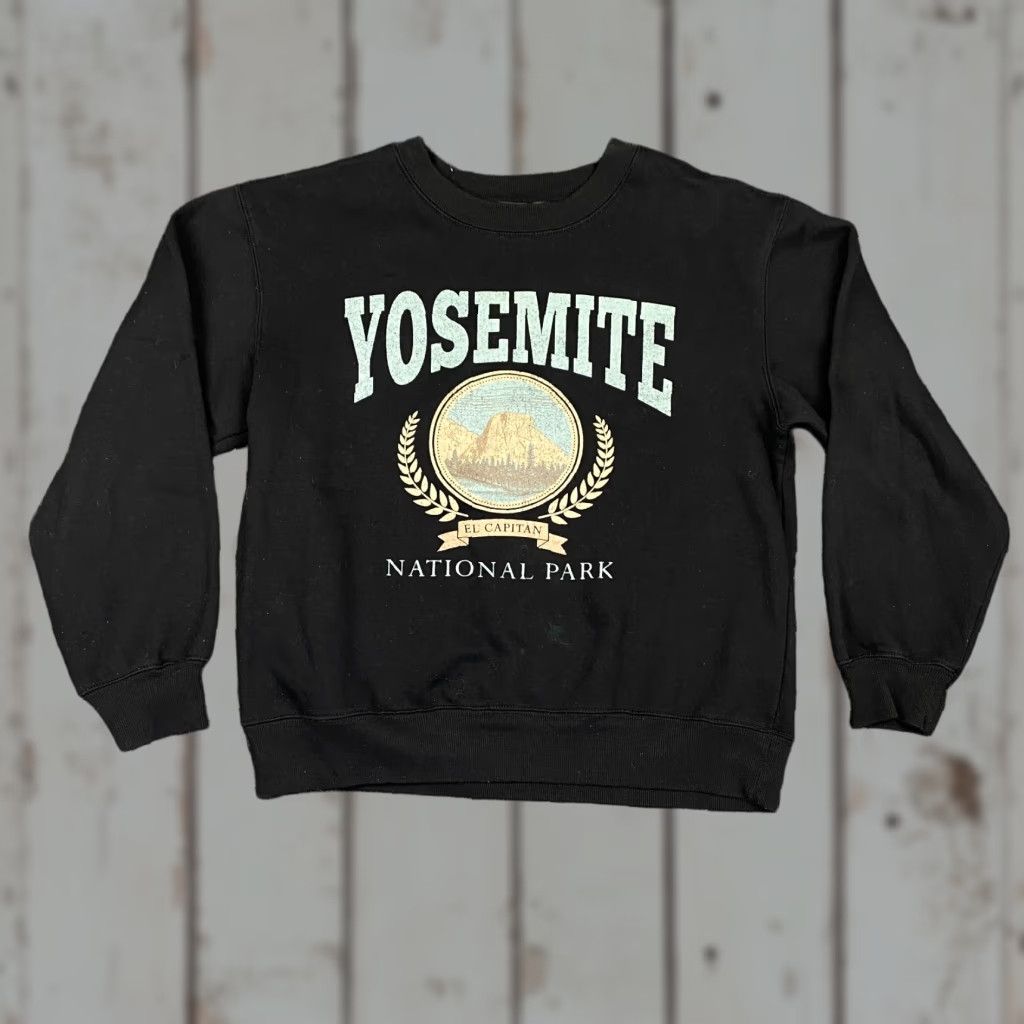 Forever 21 VINTAGE FOREVER 21 Yosemite National Park El Capitan Sweater Womens M Black Crew Neck Graphic Print Pullover 80s 90s Nature USA Mens Womens Girls Size M / US 6-8 / IT 42-44 - 1 Thumbnail