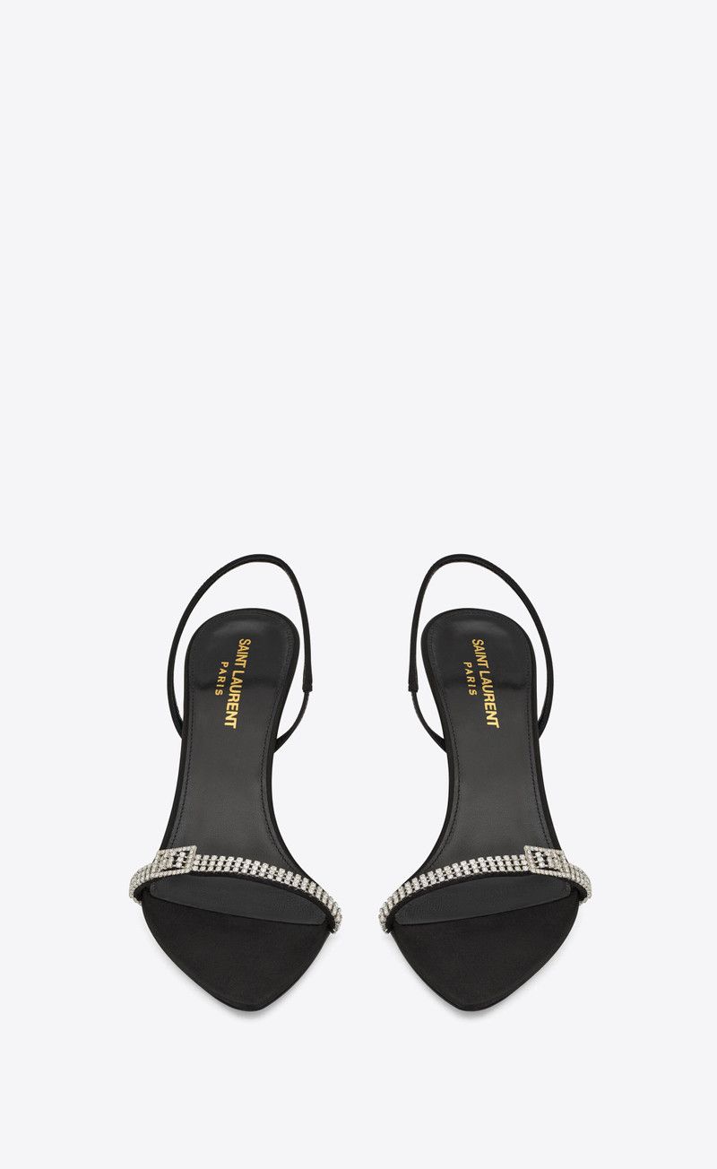 Saint Laurent Paris o1bcso1str0326 Rendez Vous Sandals in Black Size US 8 / IT 38 - 3 Thumbnail
