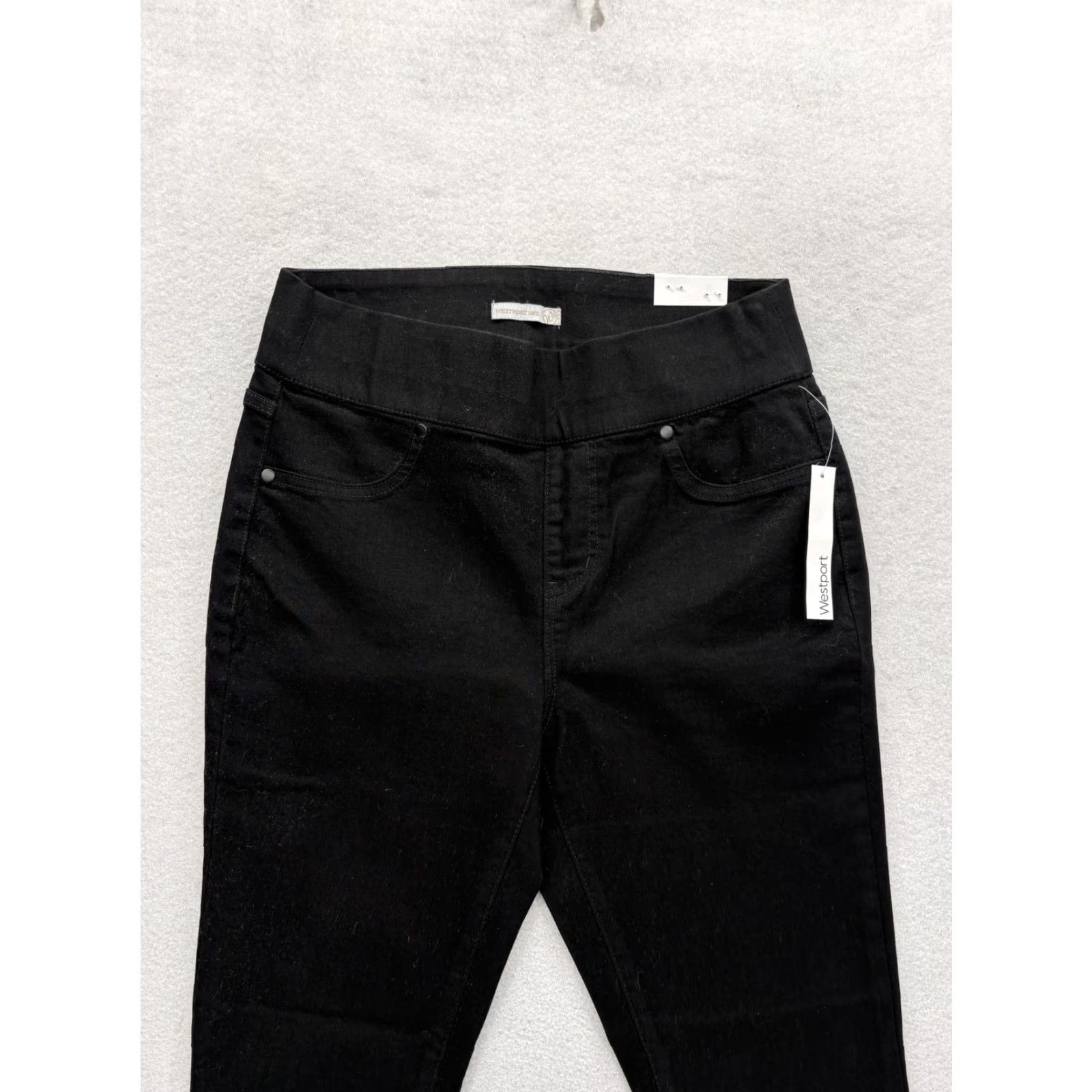 Vintage Westport Jegging Jeans Womens 6 Black High Rise Pull On Stretch Slim 5-Pocket Denim Women Black 6 Jeans) Size 28" / US 6 / IT 42 - 2 Thumbnail