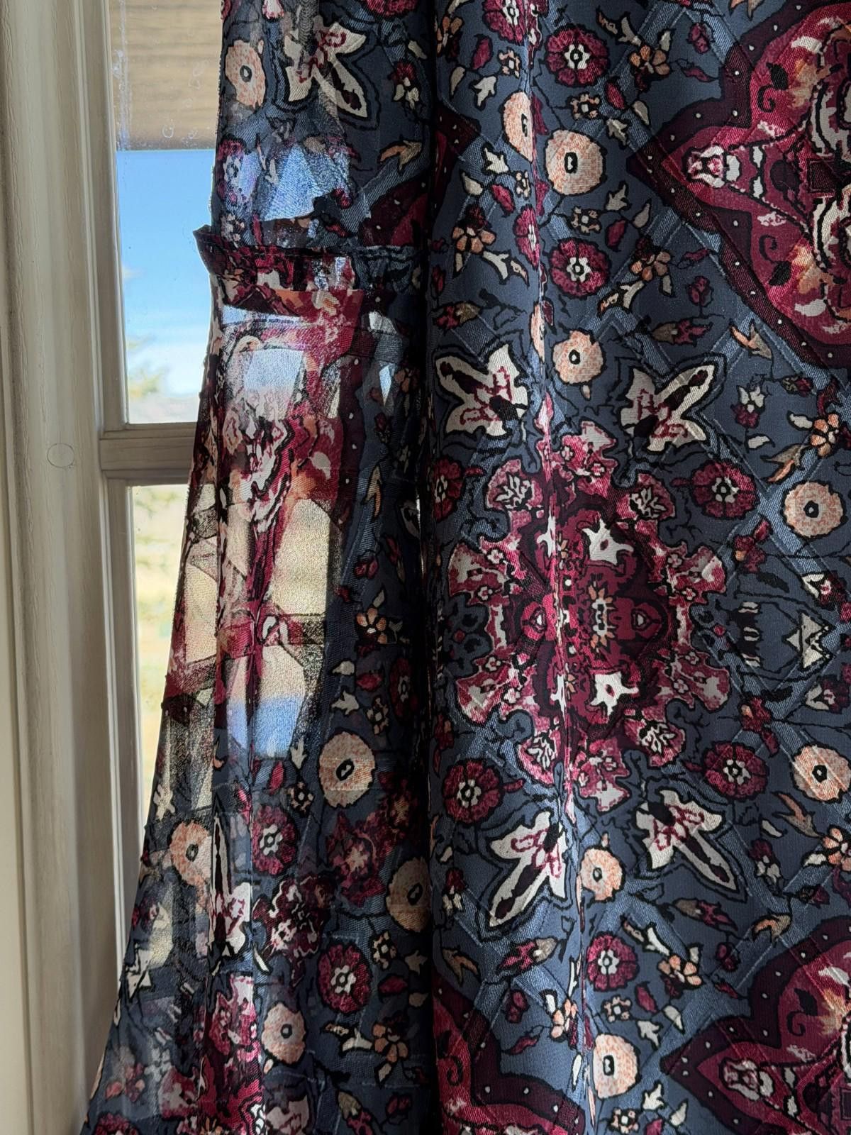 Other WHBMBoho Floral Bell Sleeve Dress Blue Rose S Size Size S / US 4 / IT 40 - 9 Thumbnail