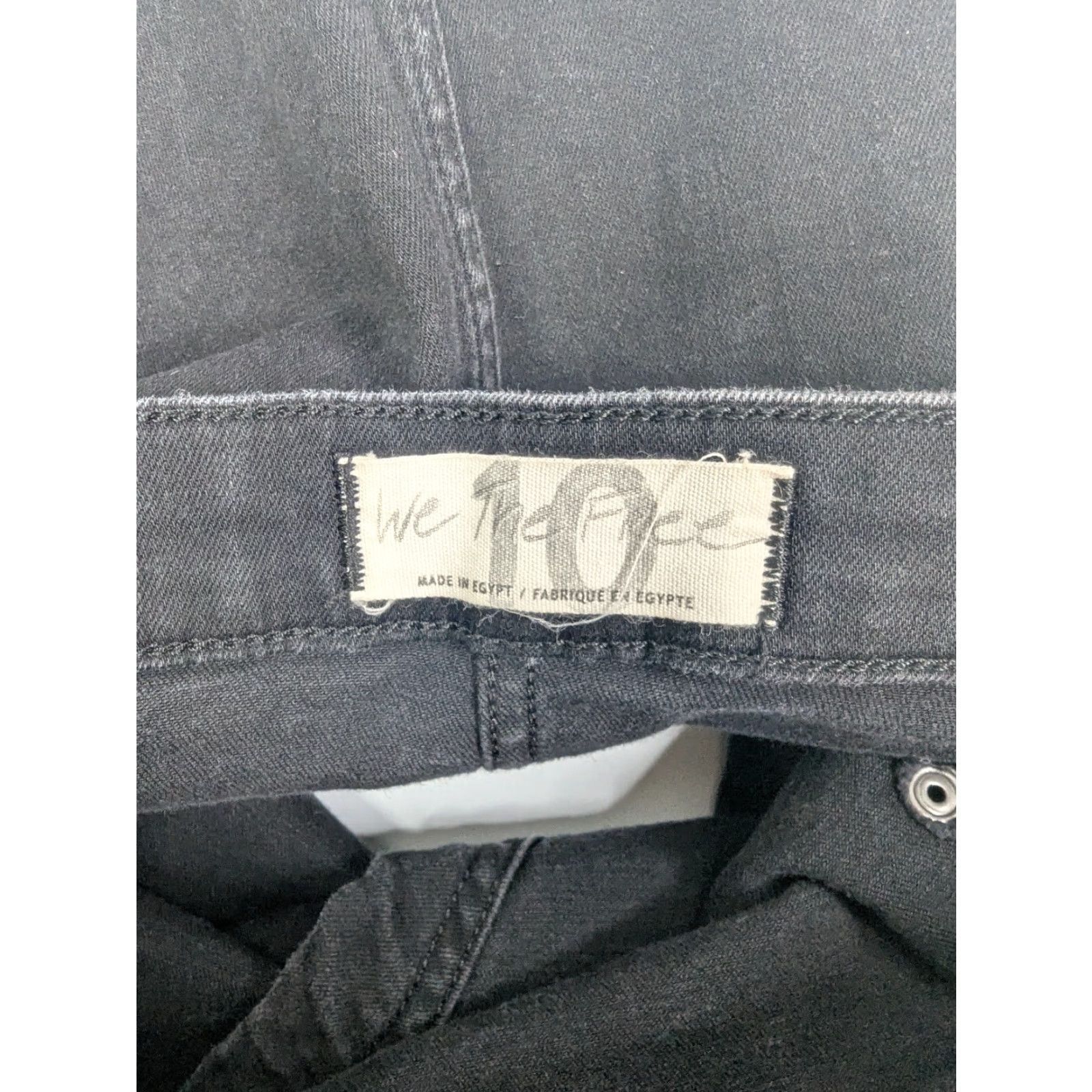 Free People VINTAGE We The Free Notched Denim Side Button Mini Skirt Black Size 10 Free People Size 32" / US 10 / IT 46 - 6 Thumbnail