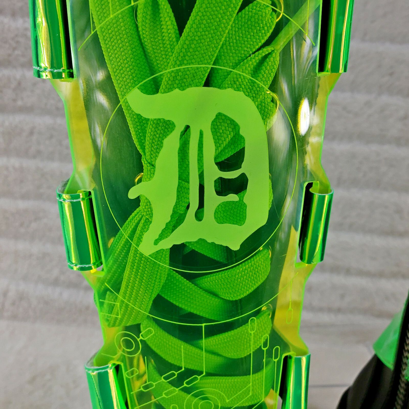 Other GraveDigger 255 Neon Green Acrylic Shield Mid Calf Boots Men Size US 5 / EU 37 - 8 Thumbnail