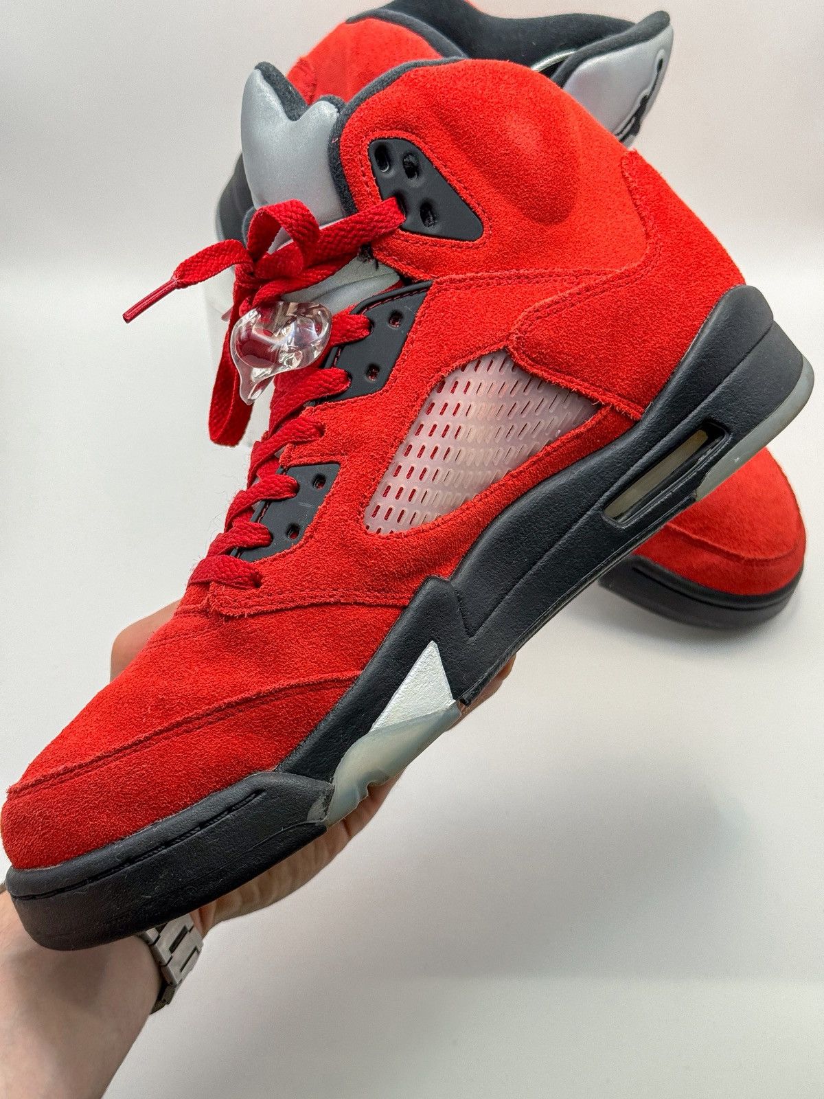Nike Nike Air Jordan 5 Retro Raging Bull 2021 Fire Red Suede Size US 11 / EU 44 - 5 Thumbnail