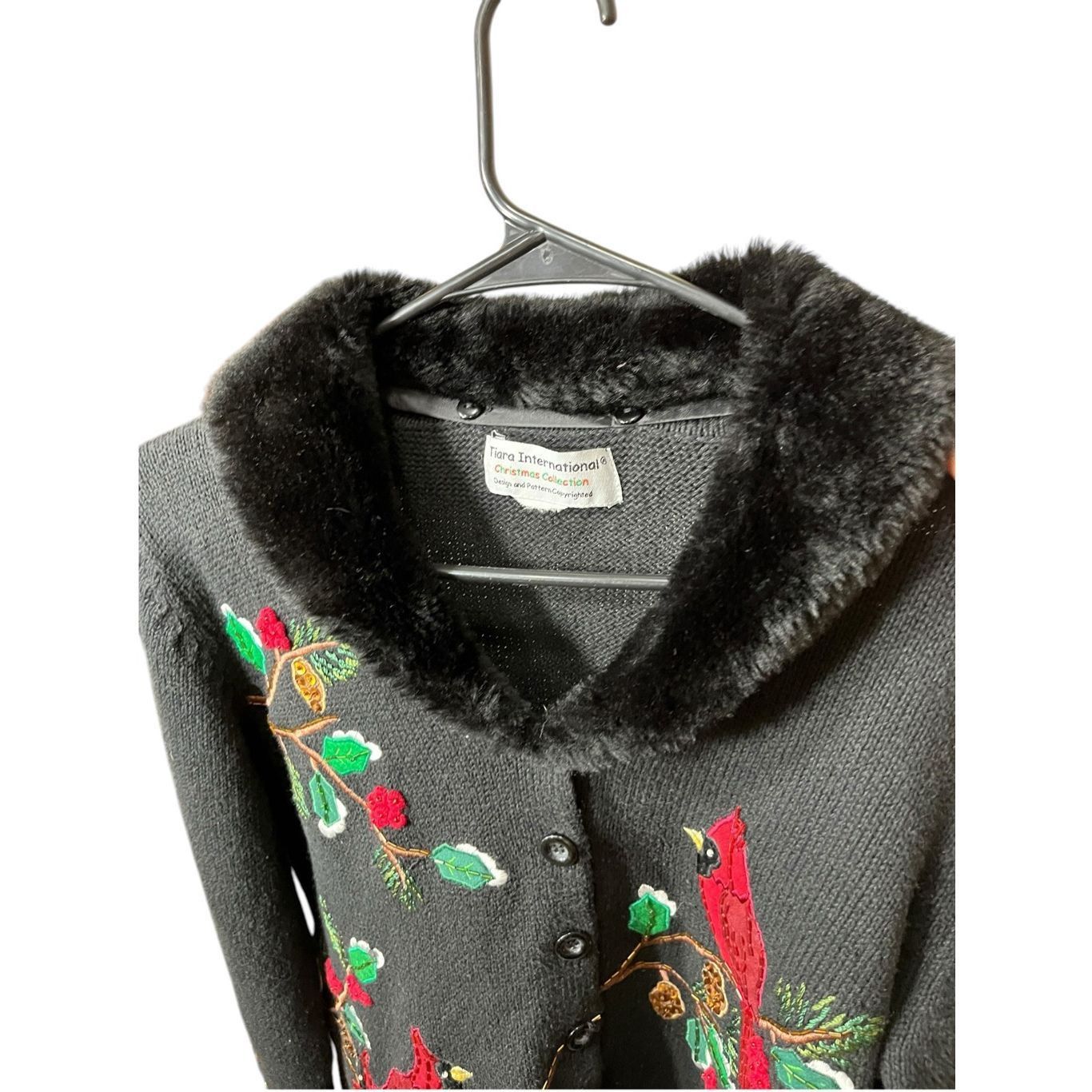 Other Vintage Tiara International Cardigan Sweater Cardinal Fur Collar Size Medium Size M / US 6-8 / IT 42-44 - 6 Thumbnail