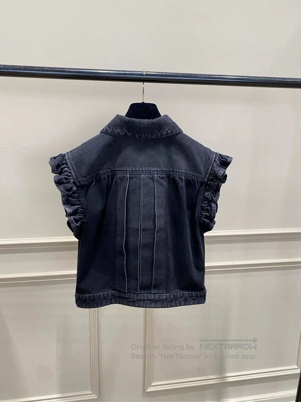 Chanel Chanel Black Denim Ruffled Vest FR38. Size US S / EU 44-46 / 1 - 2 Thumbnail