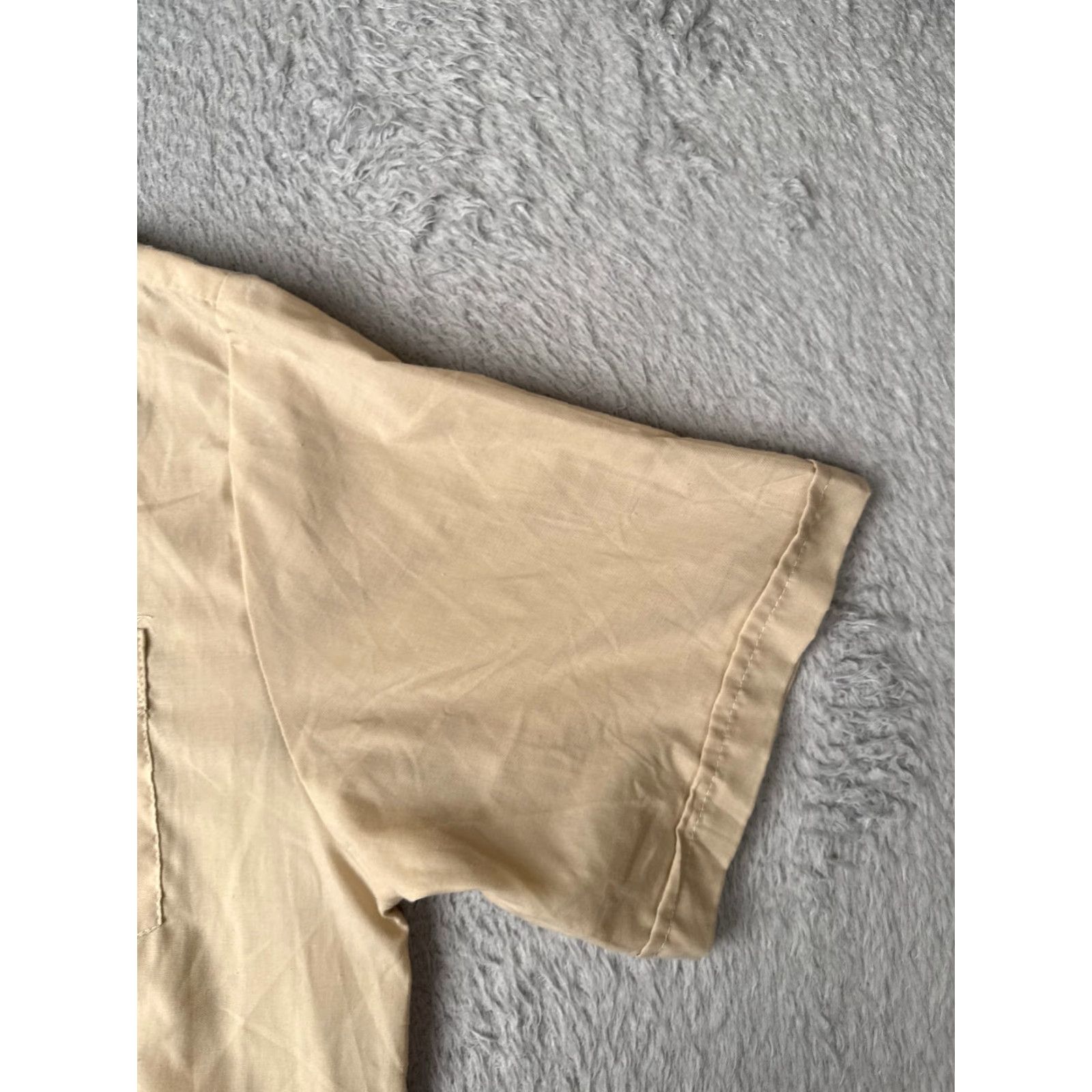 Vintage Maximos Shirt Adult XL Beige Polyester Blend 4 Pocket Vintage Embroidered Pockets Button-Up Collared Short Sleeve Mens Regular Size US XL / EU 56 / 4 - 2 Thumbnail