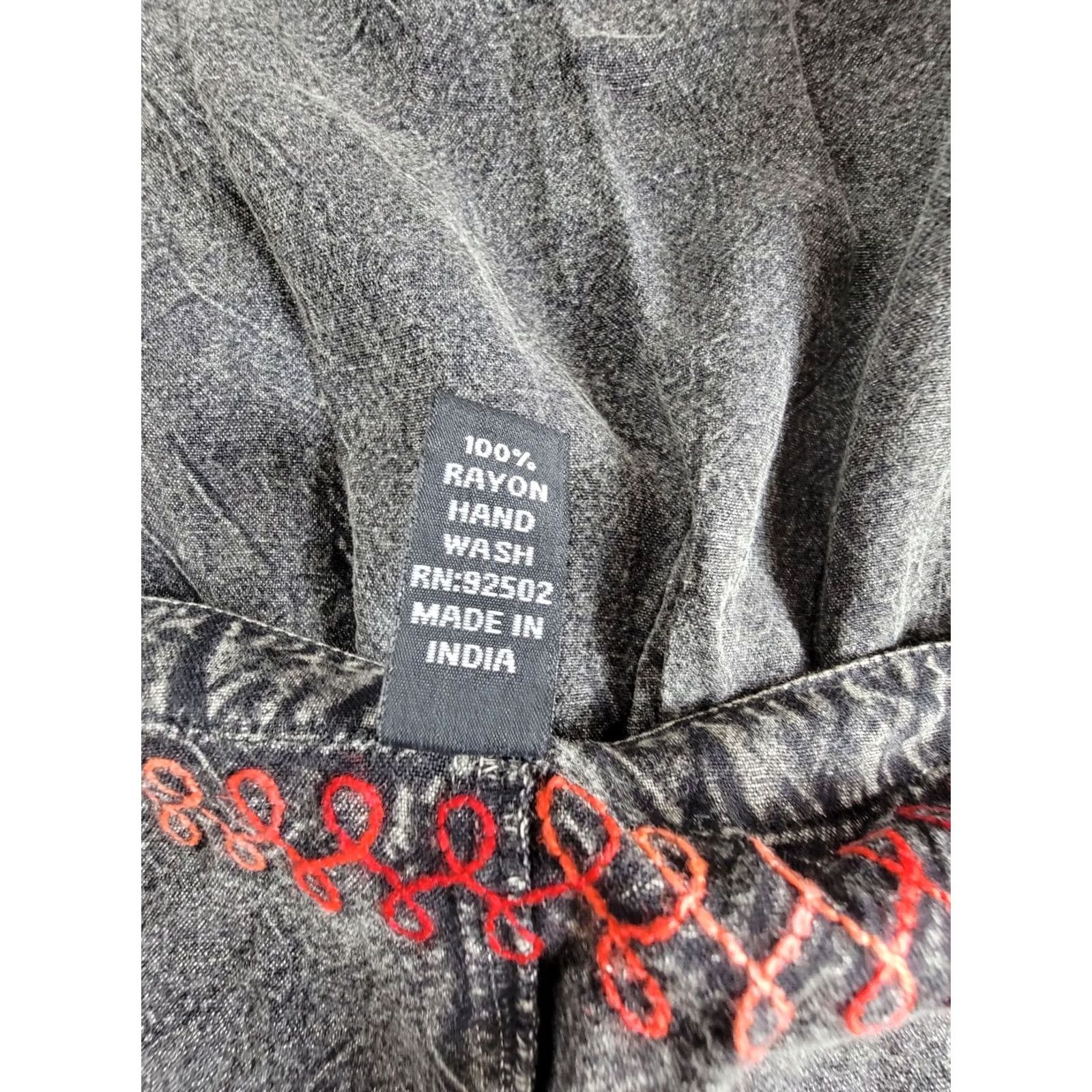 Vintage Sacred Threads Womens Floral Embroidered Tunic Top L/XL Gray Long Sleeve Boho Shirt Size L / US 10 / IT 46 - 4 Thumbnail