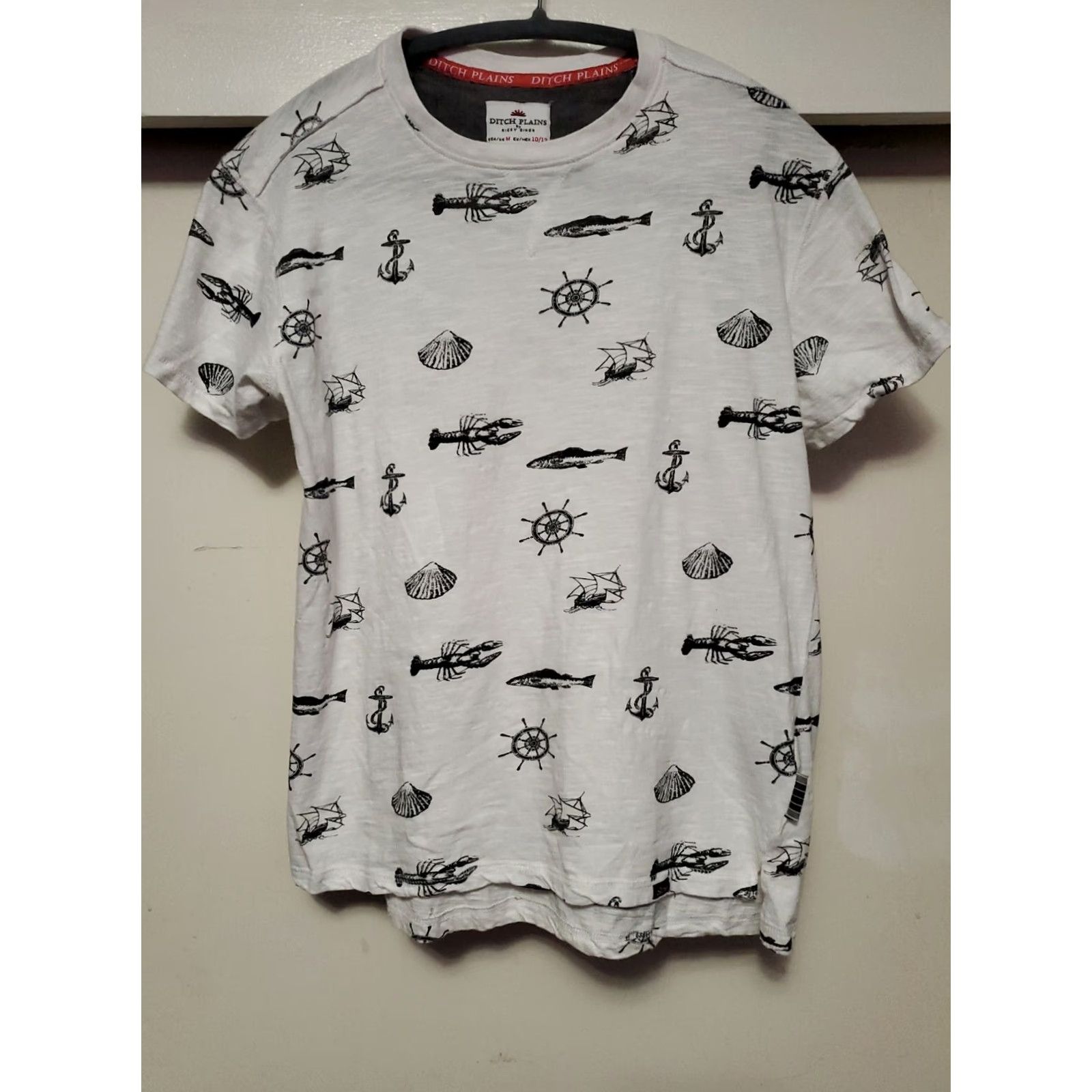 Nautica Ditch Plains Nautical Short Sleeve Shirt M White Unisex Adults Graphic Print Size M Size US M / EU 48-50 / 2 - 4 Thumbnail