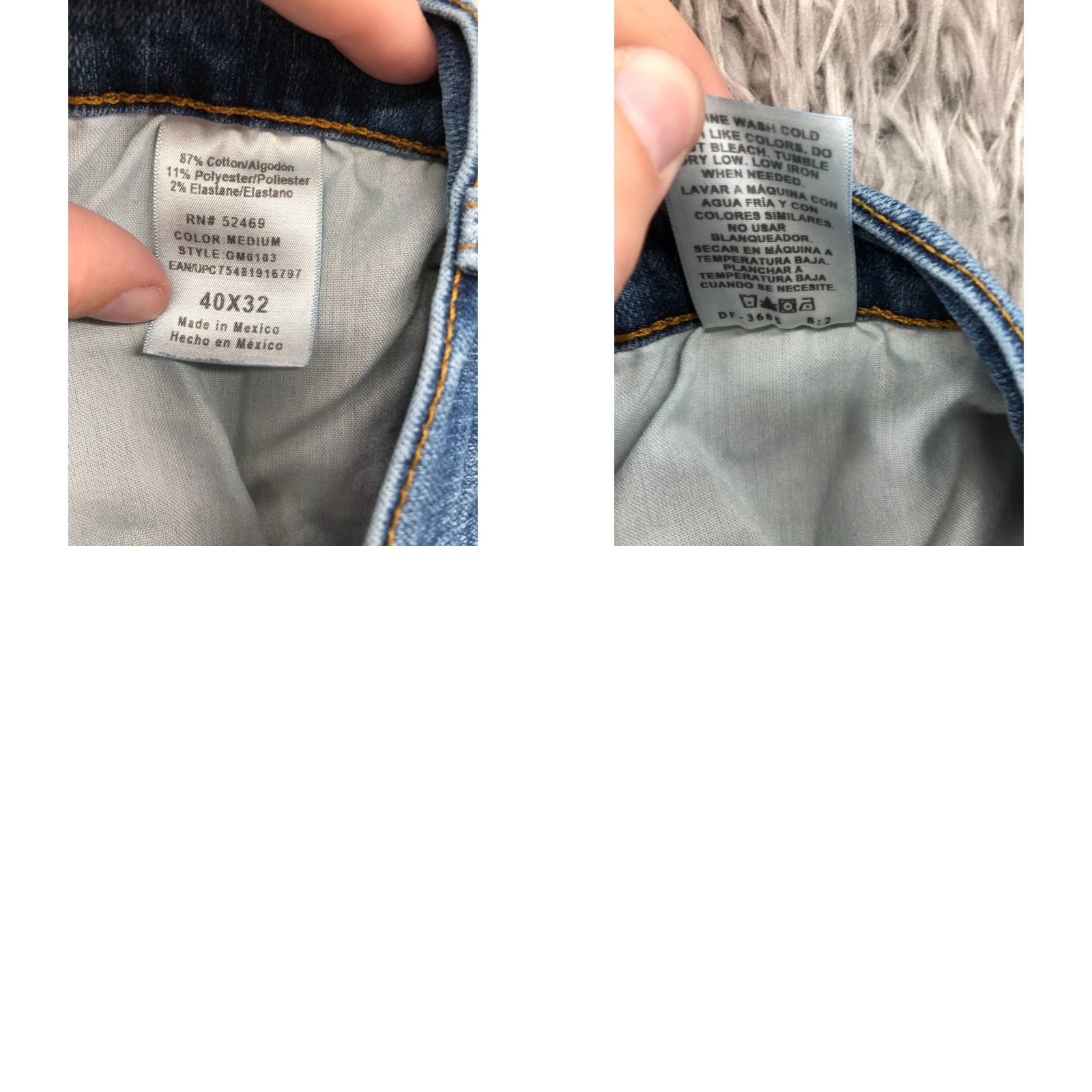 George George Bootcut Jeans Mens Regular 40x32 Dark Blue Denim Gro nge Moderate 5-Pocket Belt Loops Mid Rise Straight Leg CI/USA Size US 40 / EU 56 - 9 Thumbnail